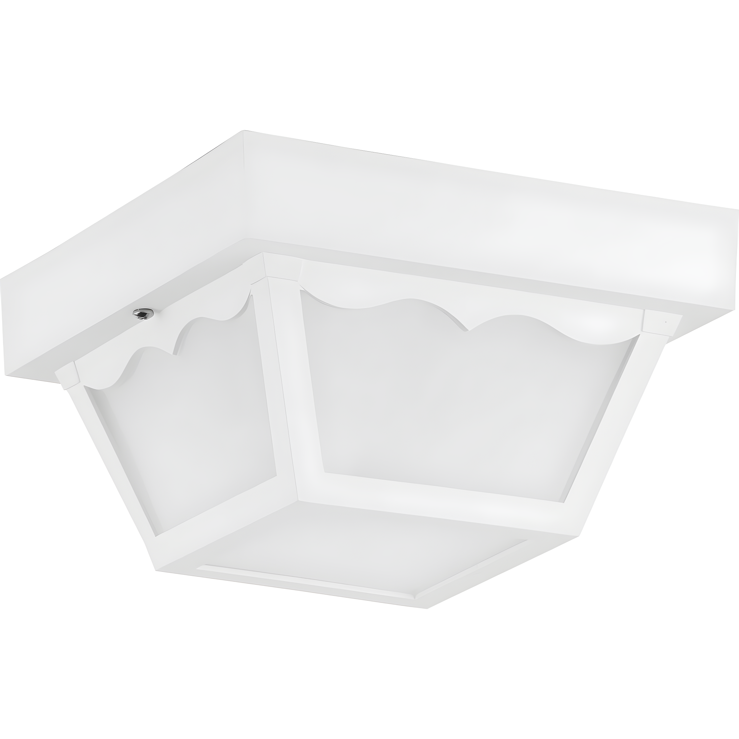 White Glass 8.25" Indoor/Outdoor Ceiling Light with LED Option