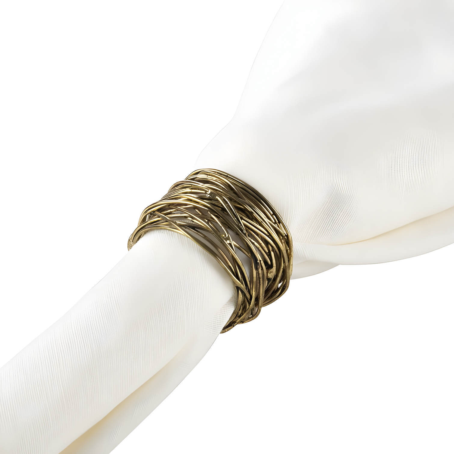 Gold Twine Design Iron Napkin Rings Set of 4