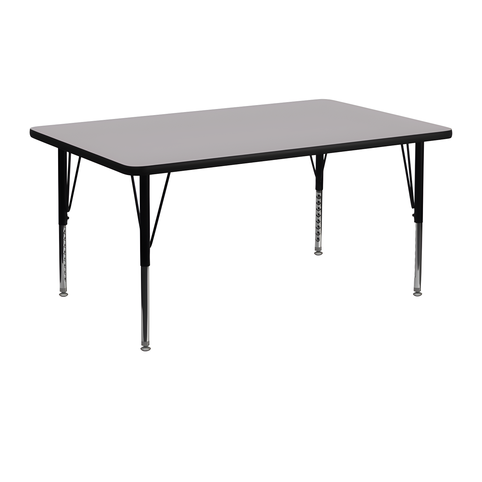 Elevate 24" x 48" Adjustable Height Grey Laminate Kids Activity Table