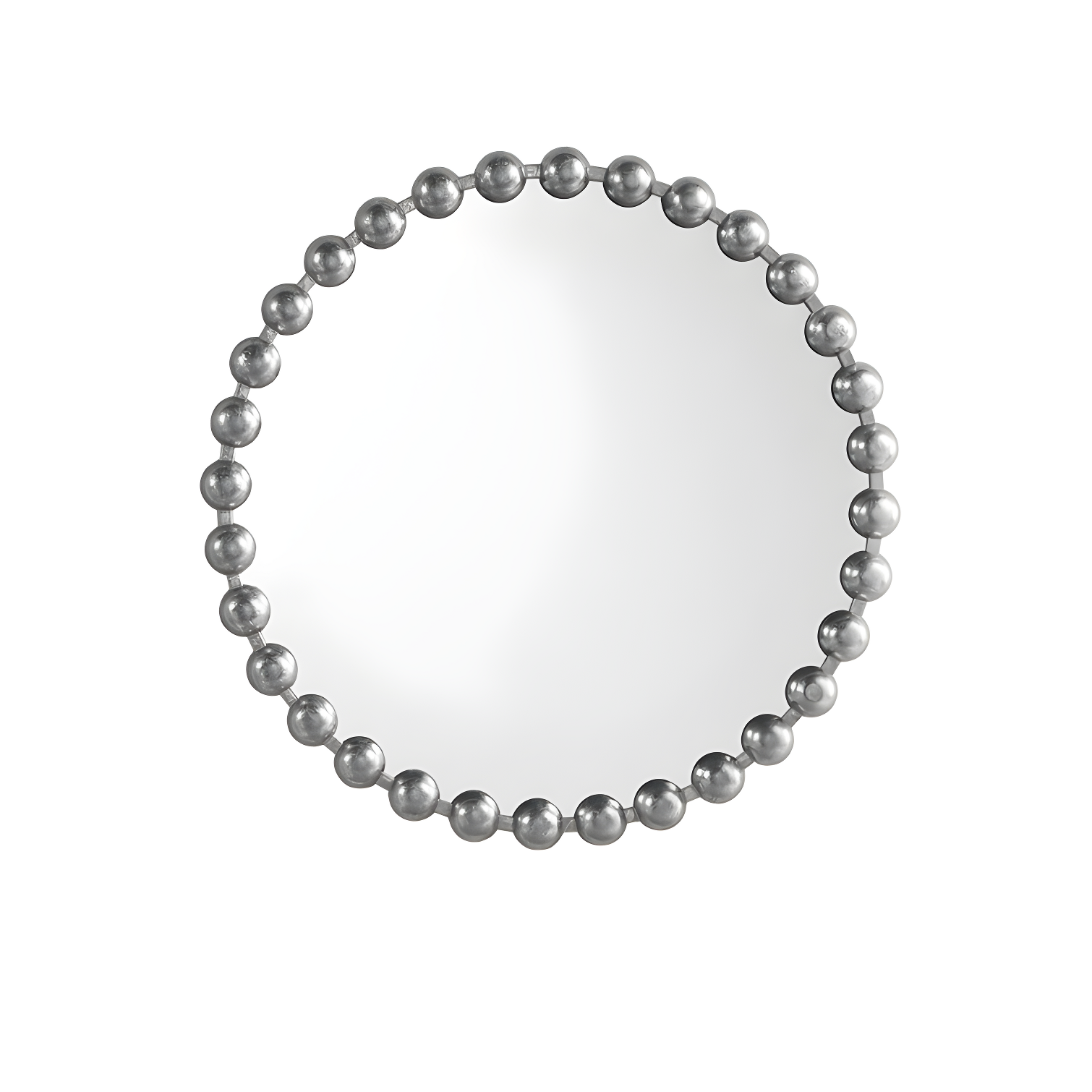 Marlowe 27" Round Silver Beaded Wall Mirror