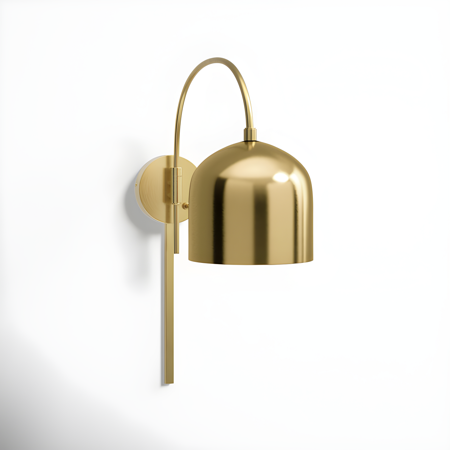 Natural Brass Dimmable Plug-In Dome Sconce