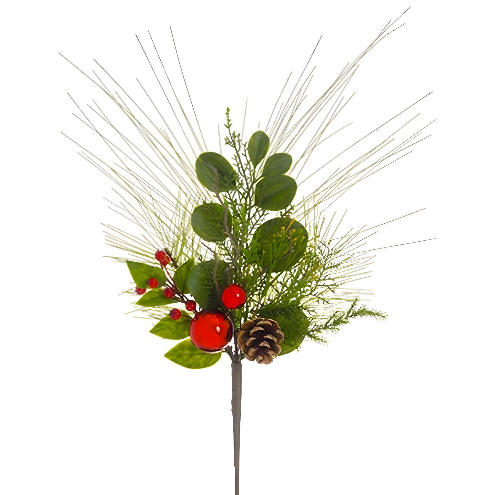 Festive Mixed Pine and Berry Christmas Tabletop Centerpiece