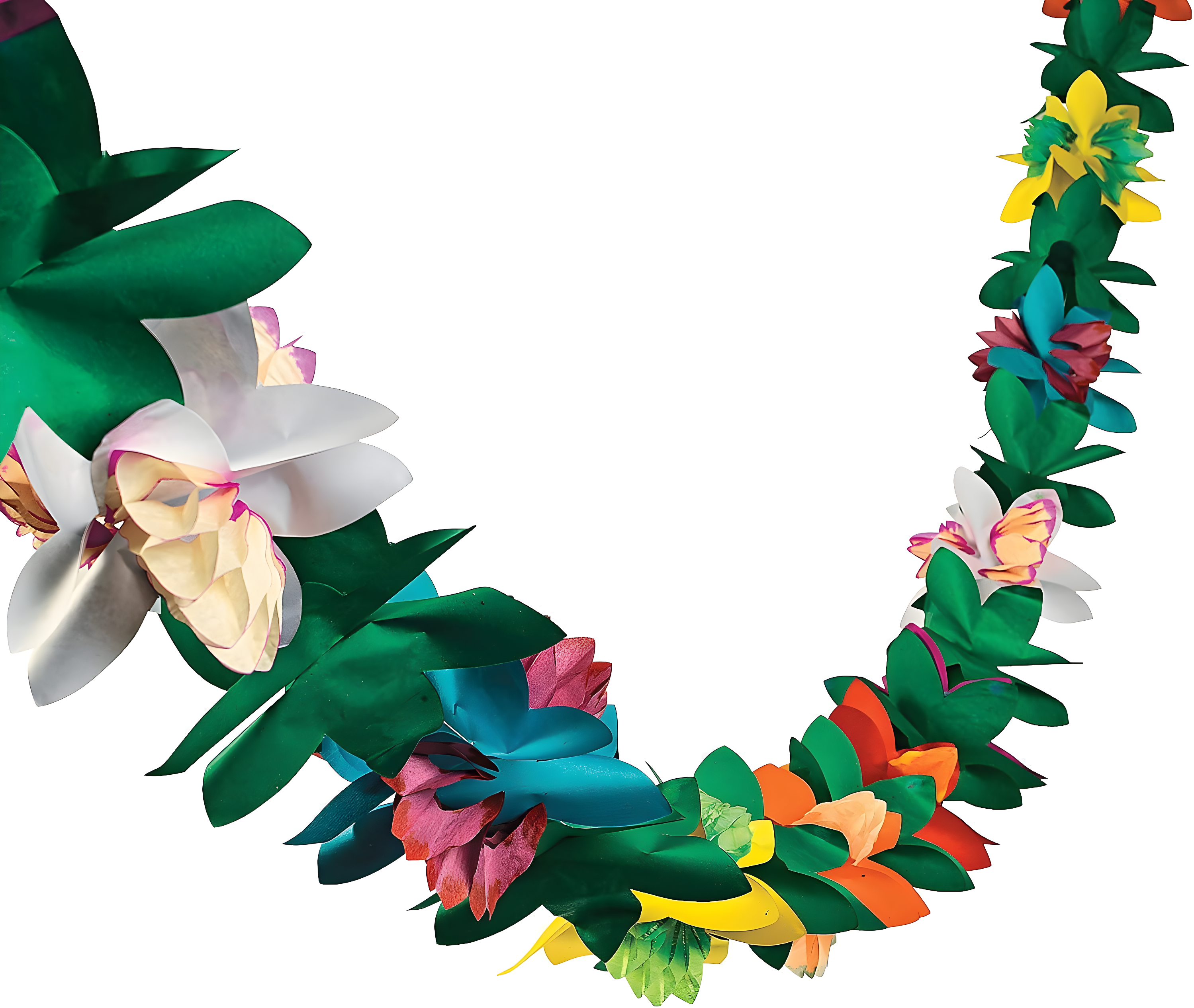 Colorful Tropical Paper Flower Garland, 9 Feet