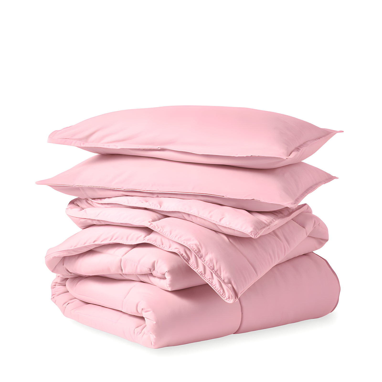 Queen Light Pink Down Alternative Microfiber Comforter Set