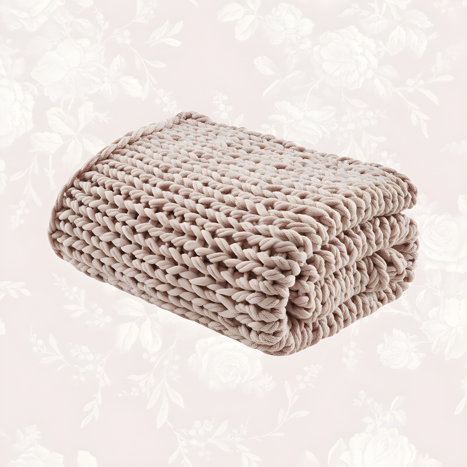 Blush 60"x50" Handmade Chunky Double-Knit Throw