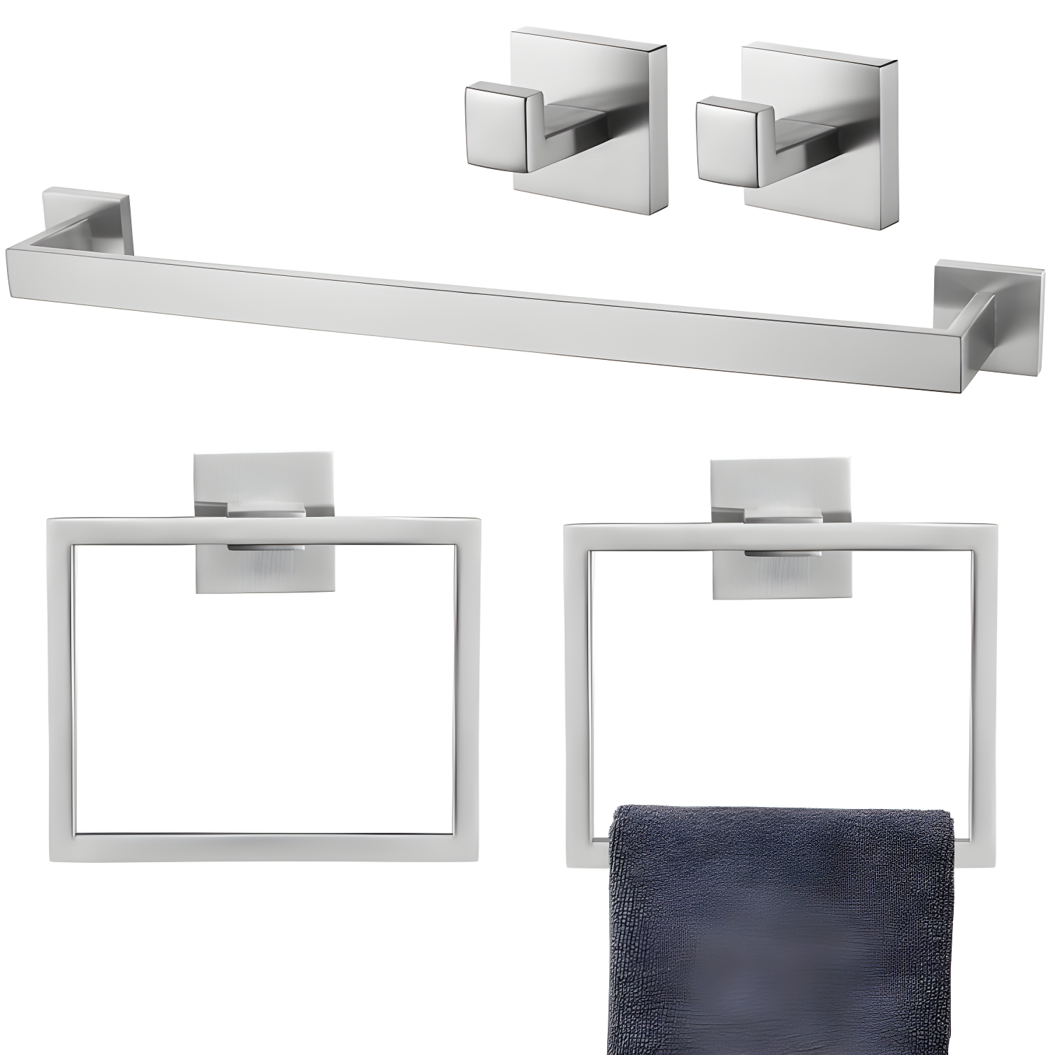 Brushed Nickel 5-Piece Bathroom Hardware Set