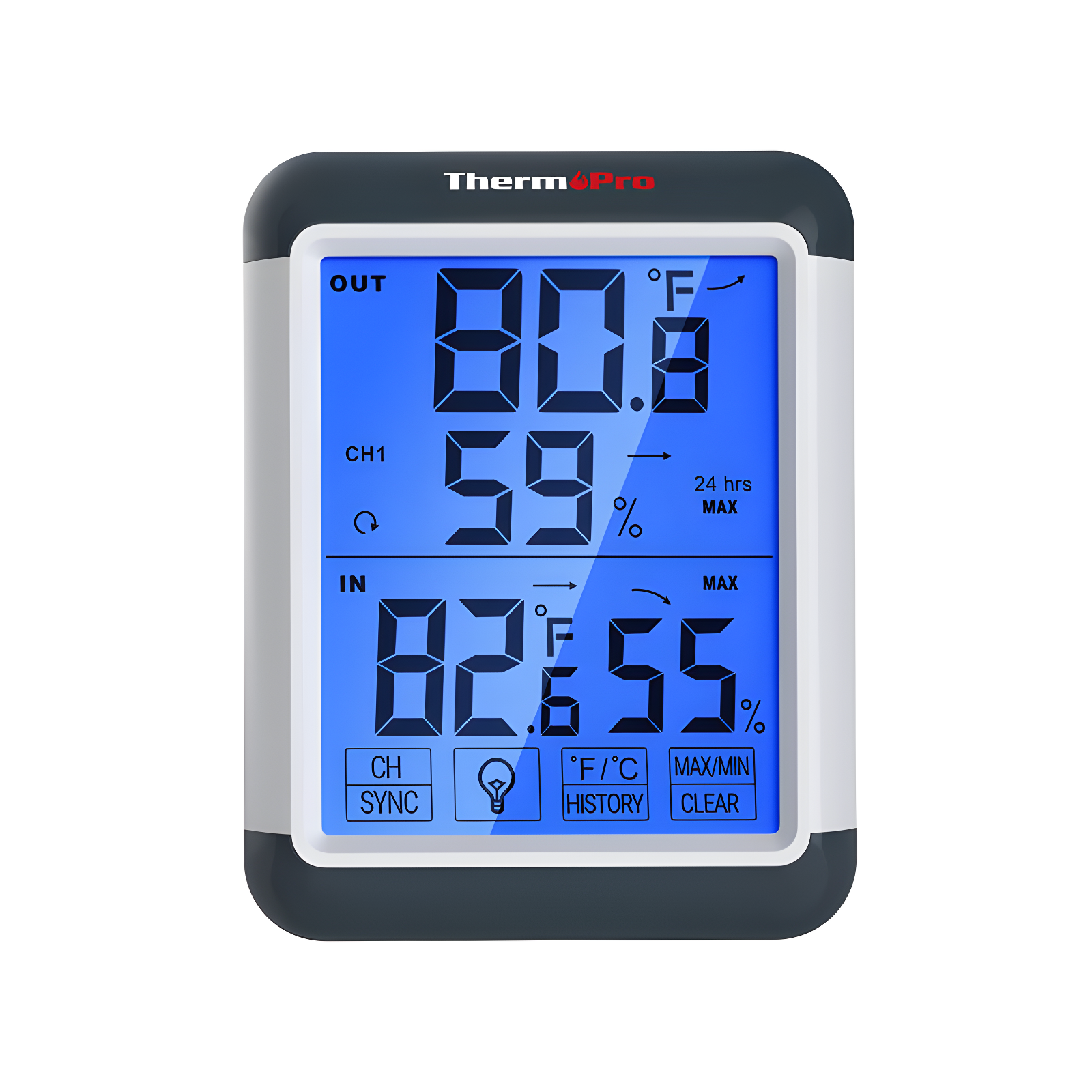 ThermoPro Gray Wireless Indoor Outdoor Thermometer with Humidity Sensor