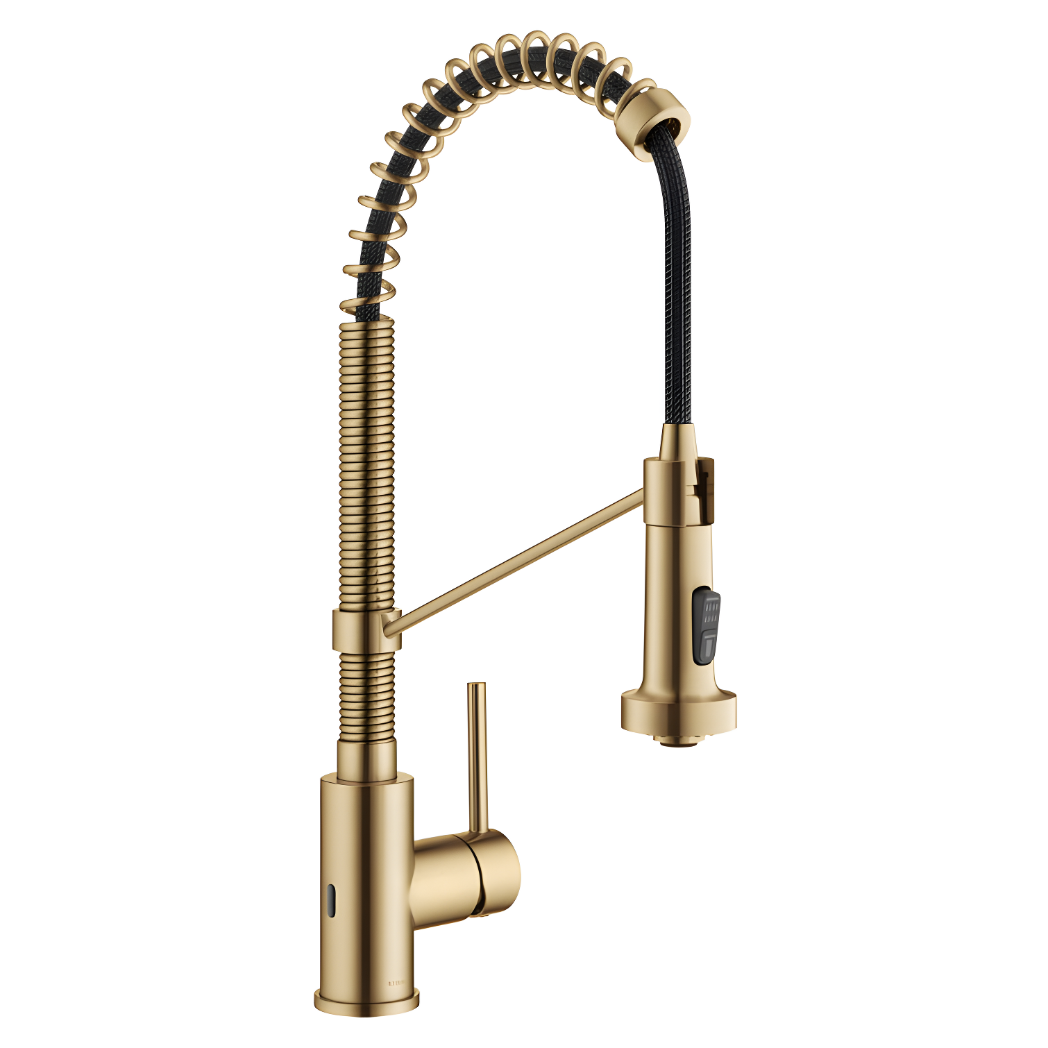 Brushed Brass Touchless Sensor Pull-Down Kitchen Faucet