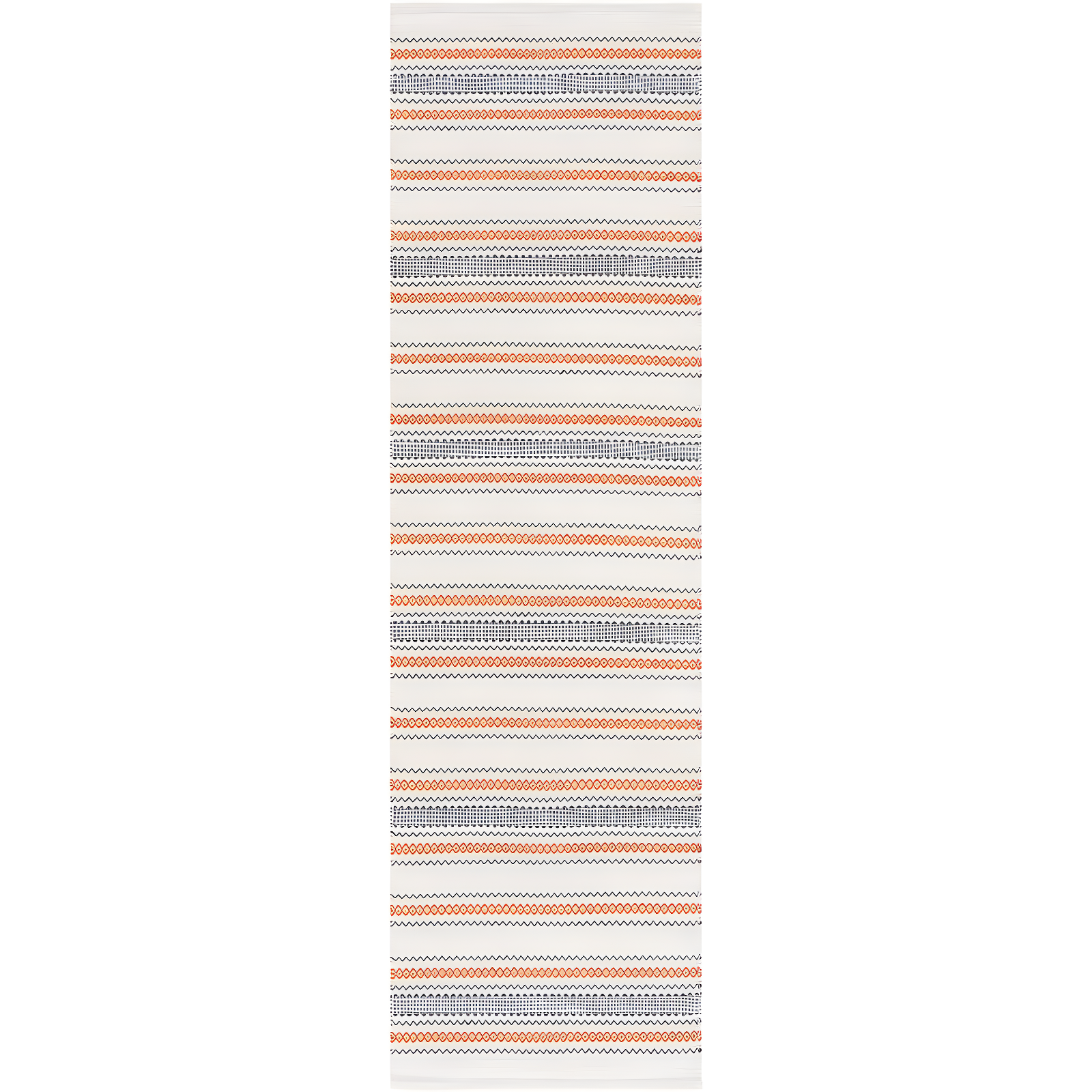 Montauk Red and Beige Hand Woven Cotton Runner Rug