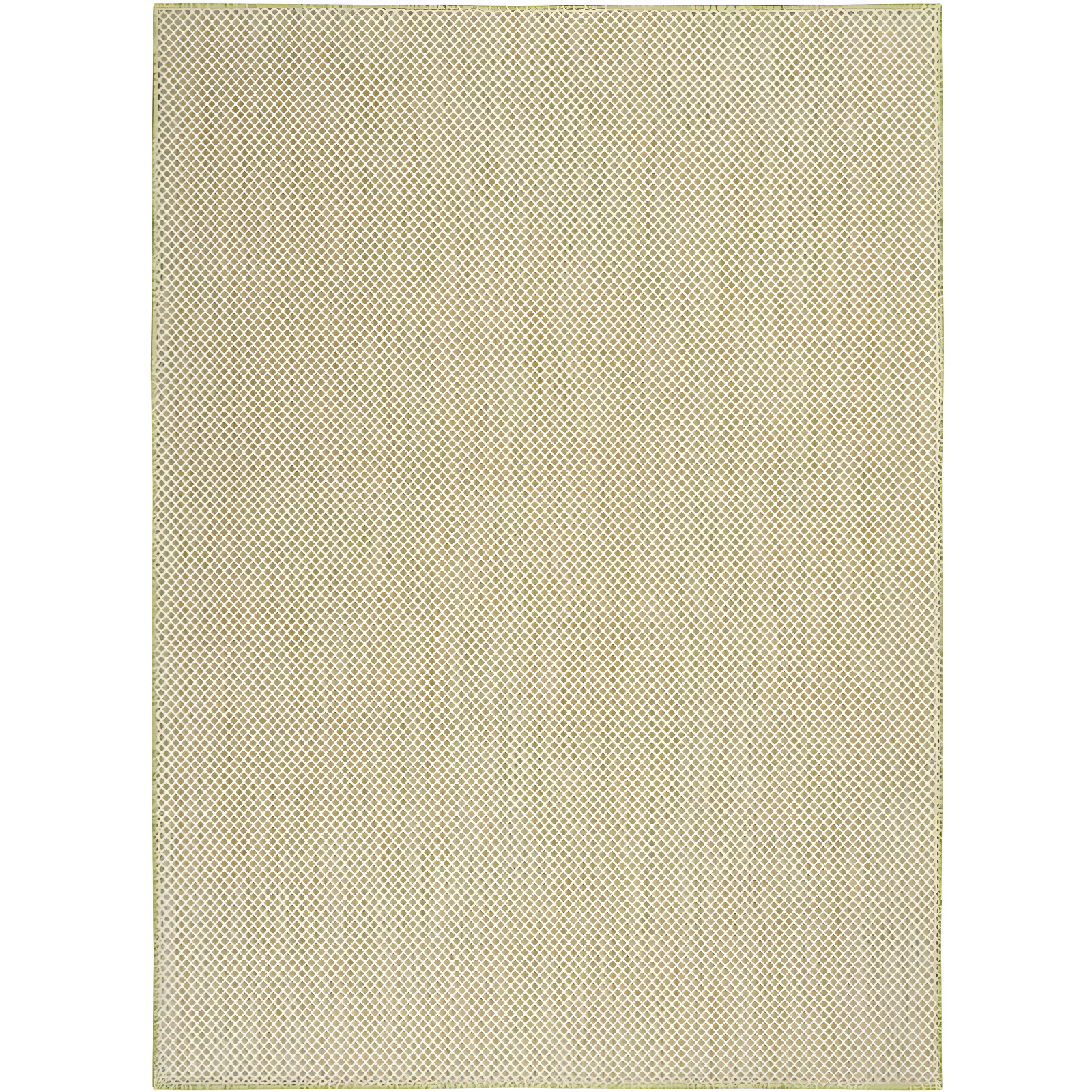 Ivory Green Geometric 5' x 7' Synthetic Easy Care Rug