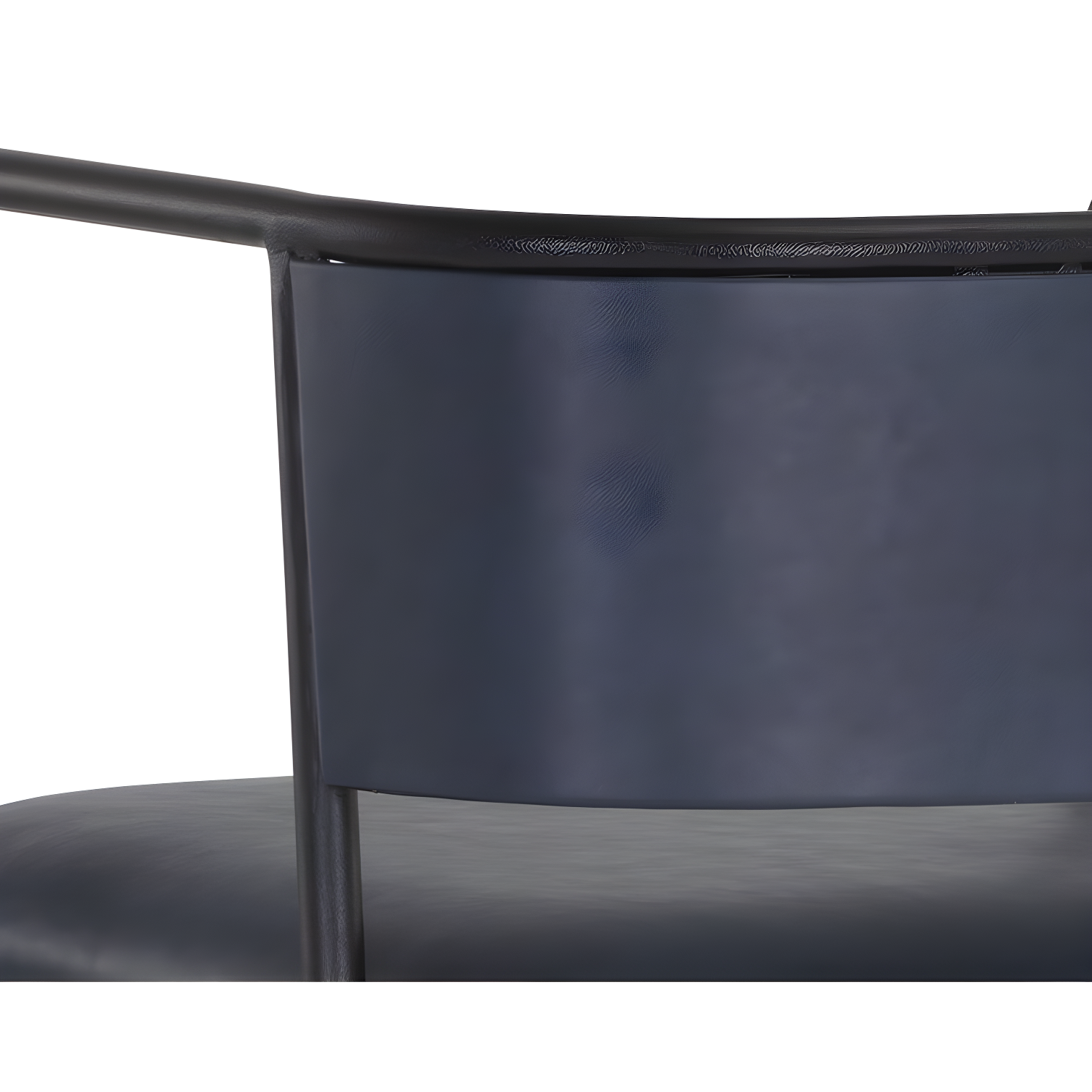 Bravo Admiral Blue Faux Leather Counter Stool with Iron Legs