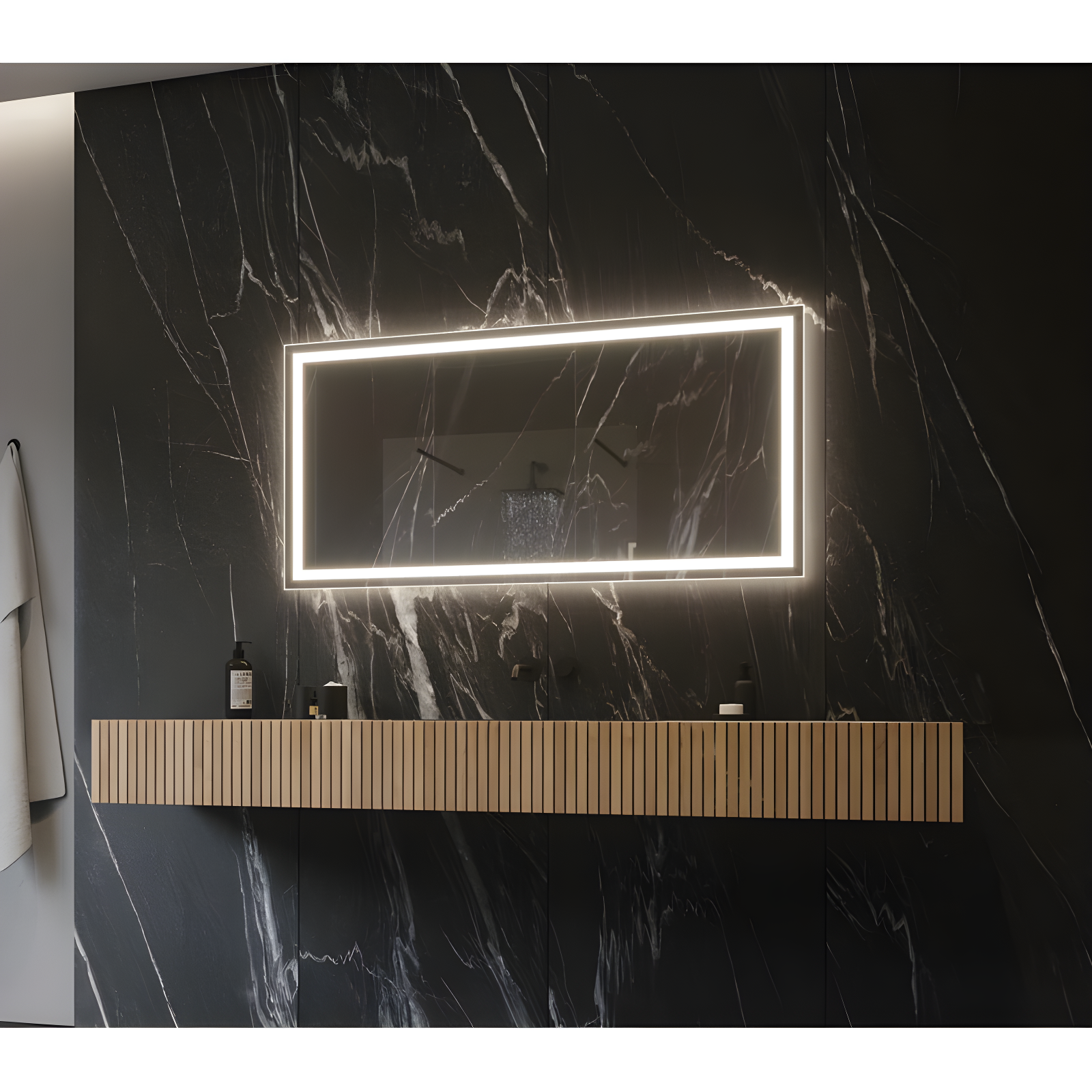 Harmony Frameless LED Rectangular Bathroom Vanity Mirror