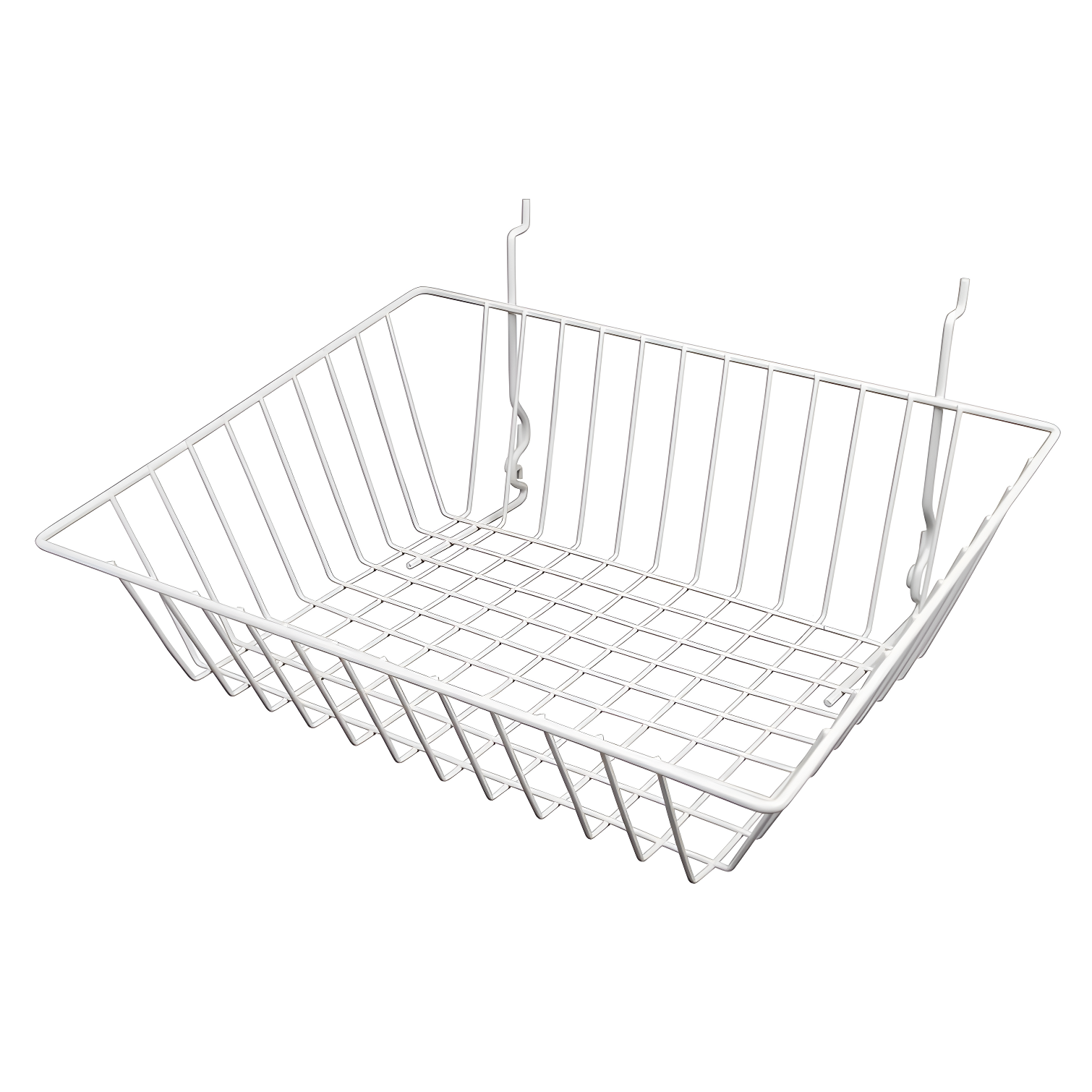 White Steel Sloping Grid Basket 15" x 12"