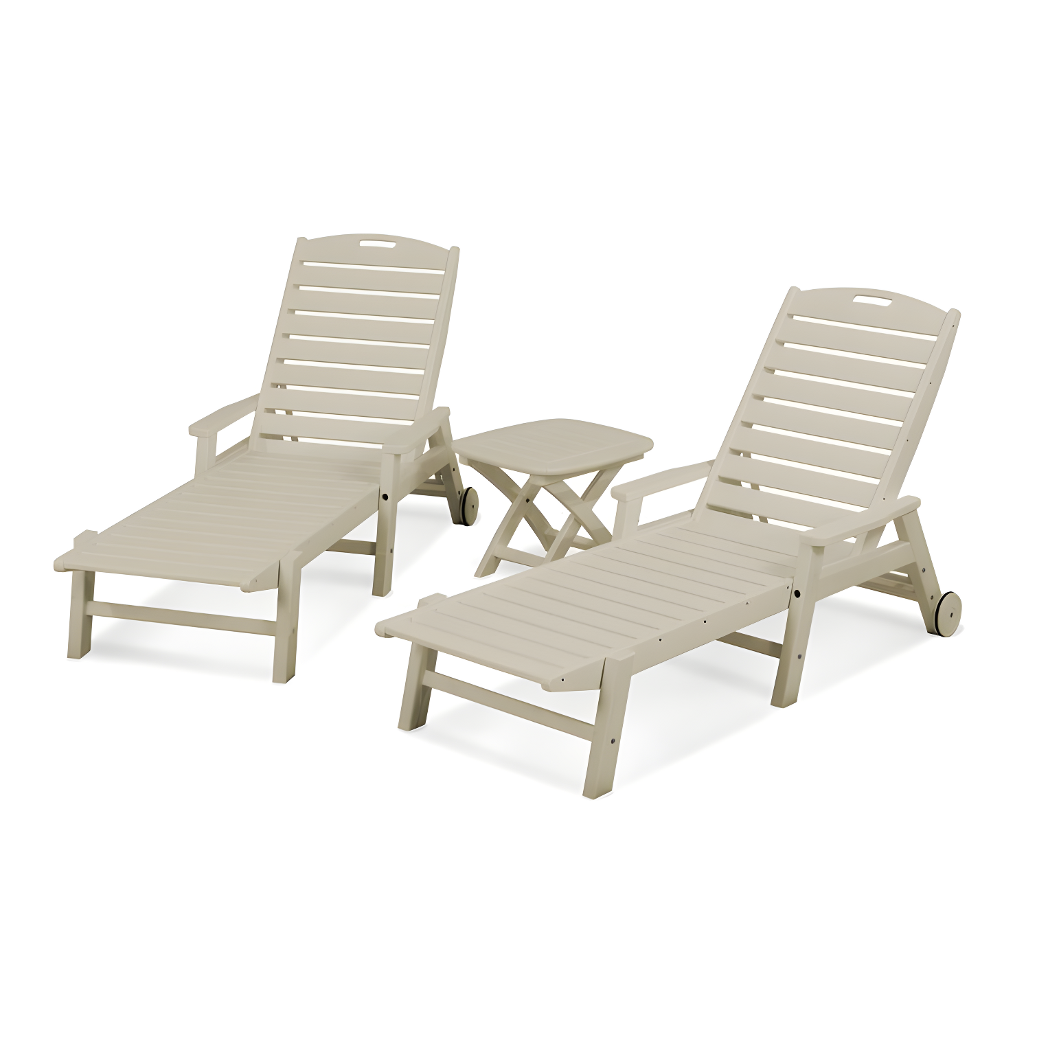 Sand Recycled Plastic Nautical 3-Piece Chaise Set