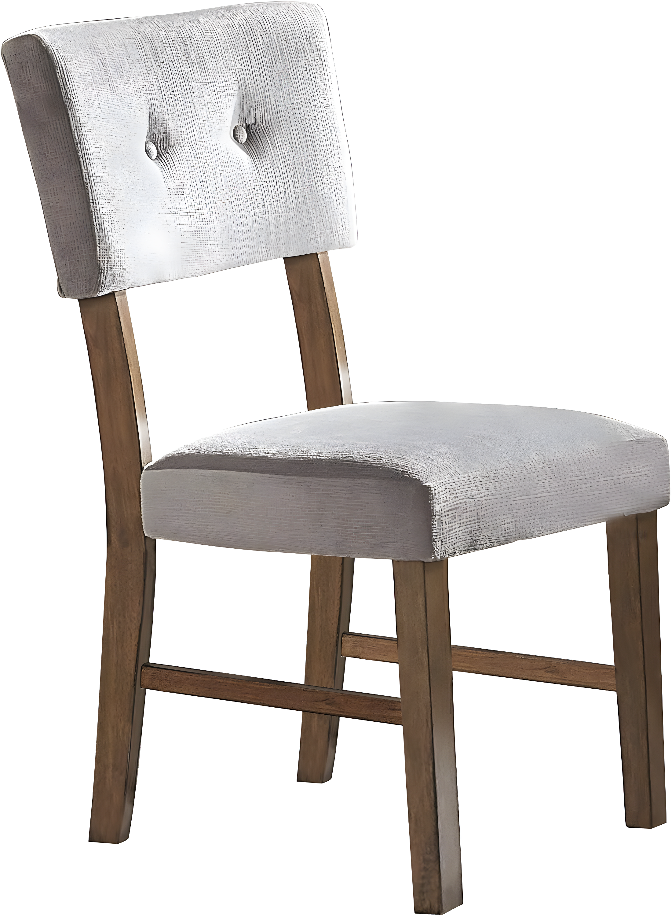 Gray Upholstered Wood Mid-Century Modern Side Chair