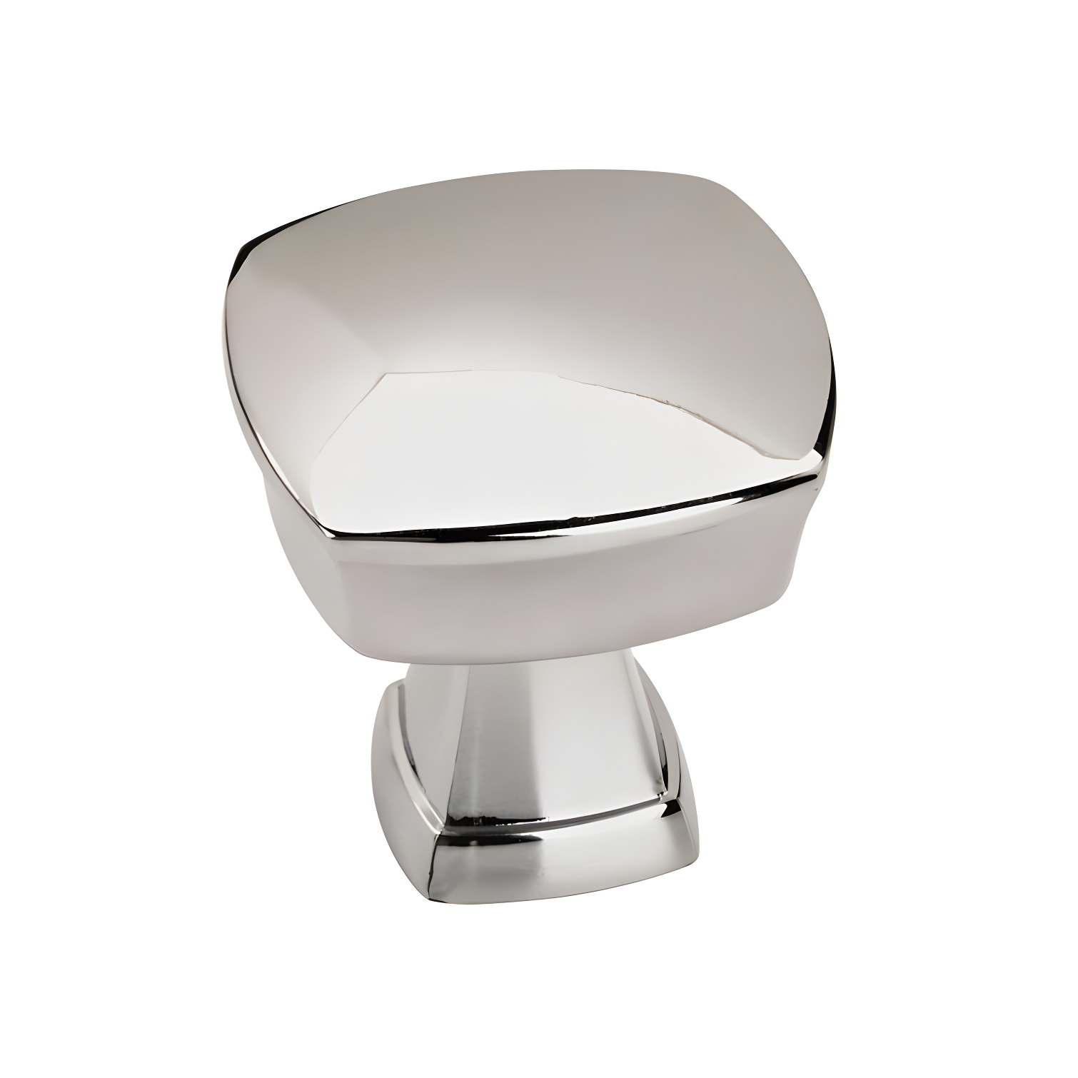 Polished Chrome Square Cabinet Knob with Mounting Hardware