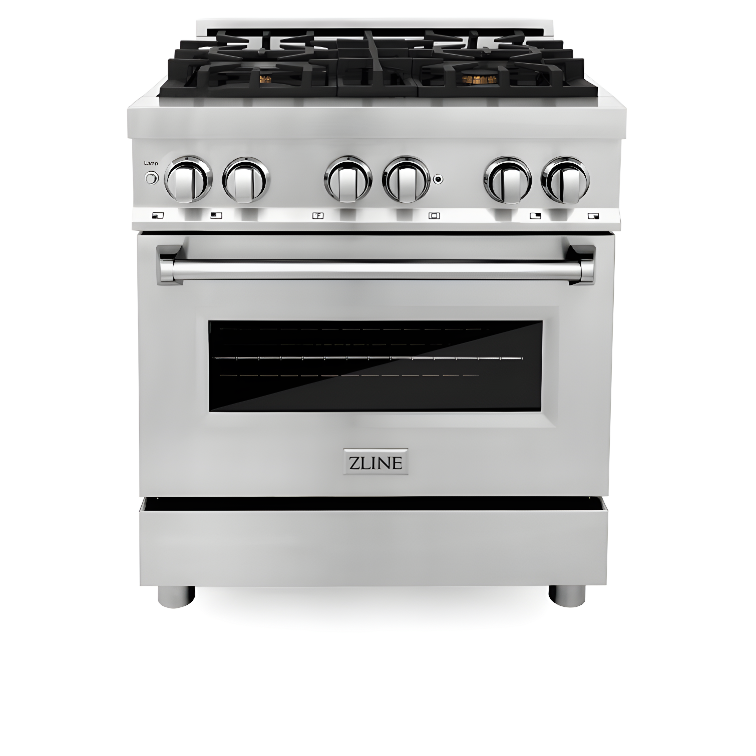 ZLINE 30" Stainless Steel Dual Fuel Range with 4 Burners and Griddle