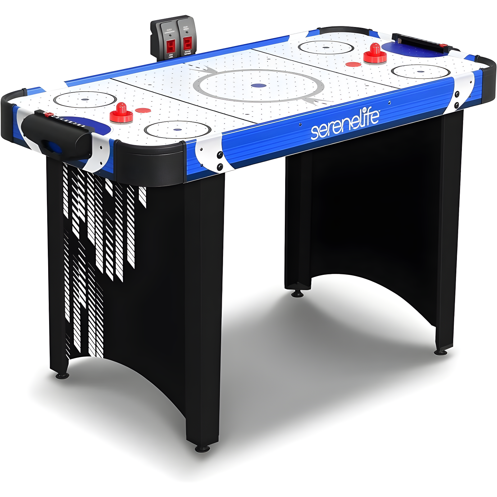 SereneLife 48" Blue and Black Air Hockey Table with LED Scoreboard