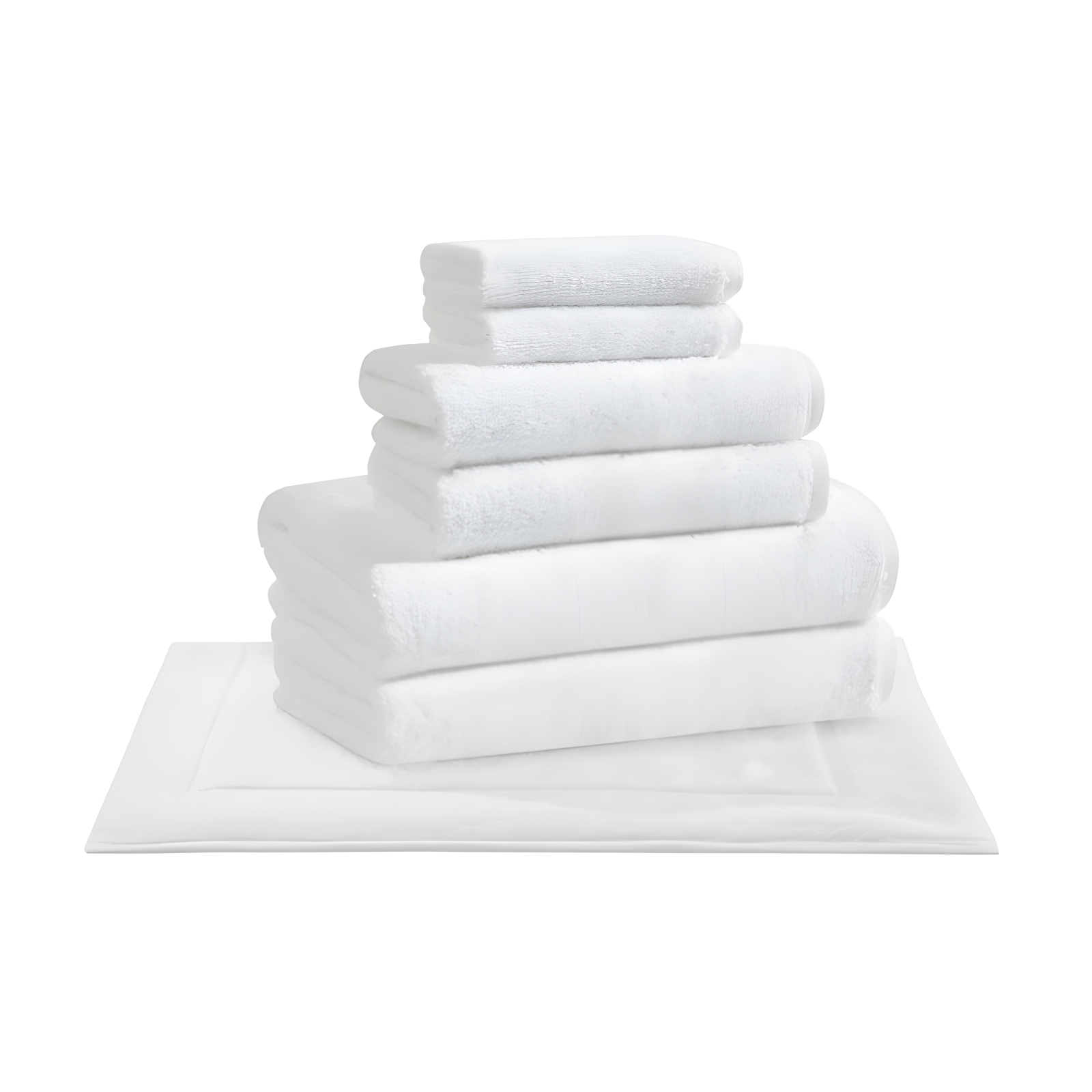 White Cotton 8-Piece Towel Set with Bath Mats