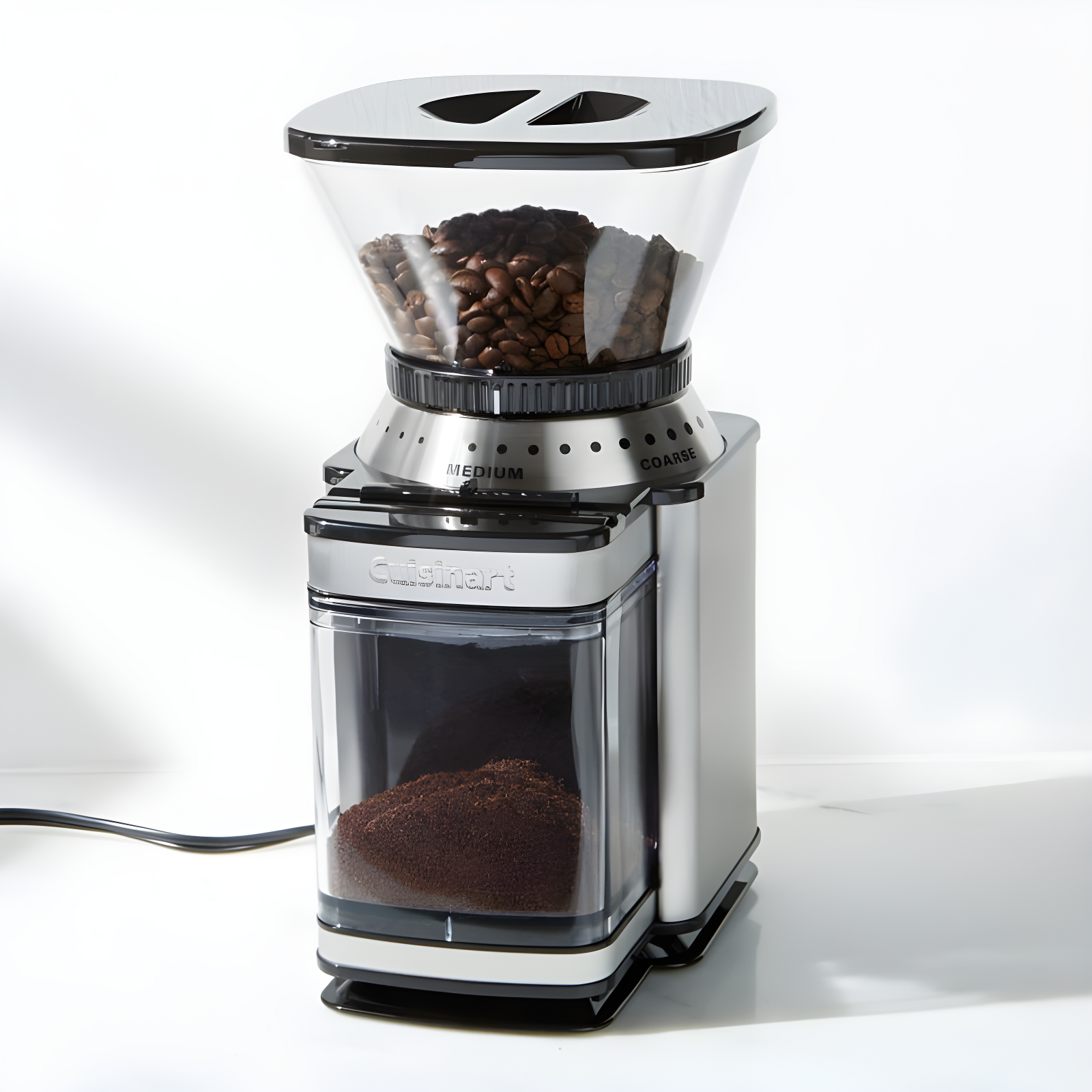 Stainless Steel Automatic Burr Coffee Grinder with 18 Settings