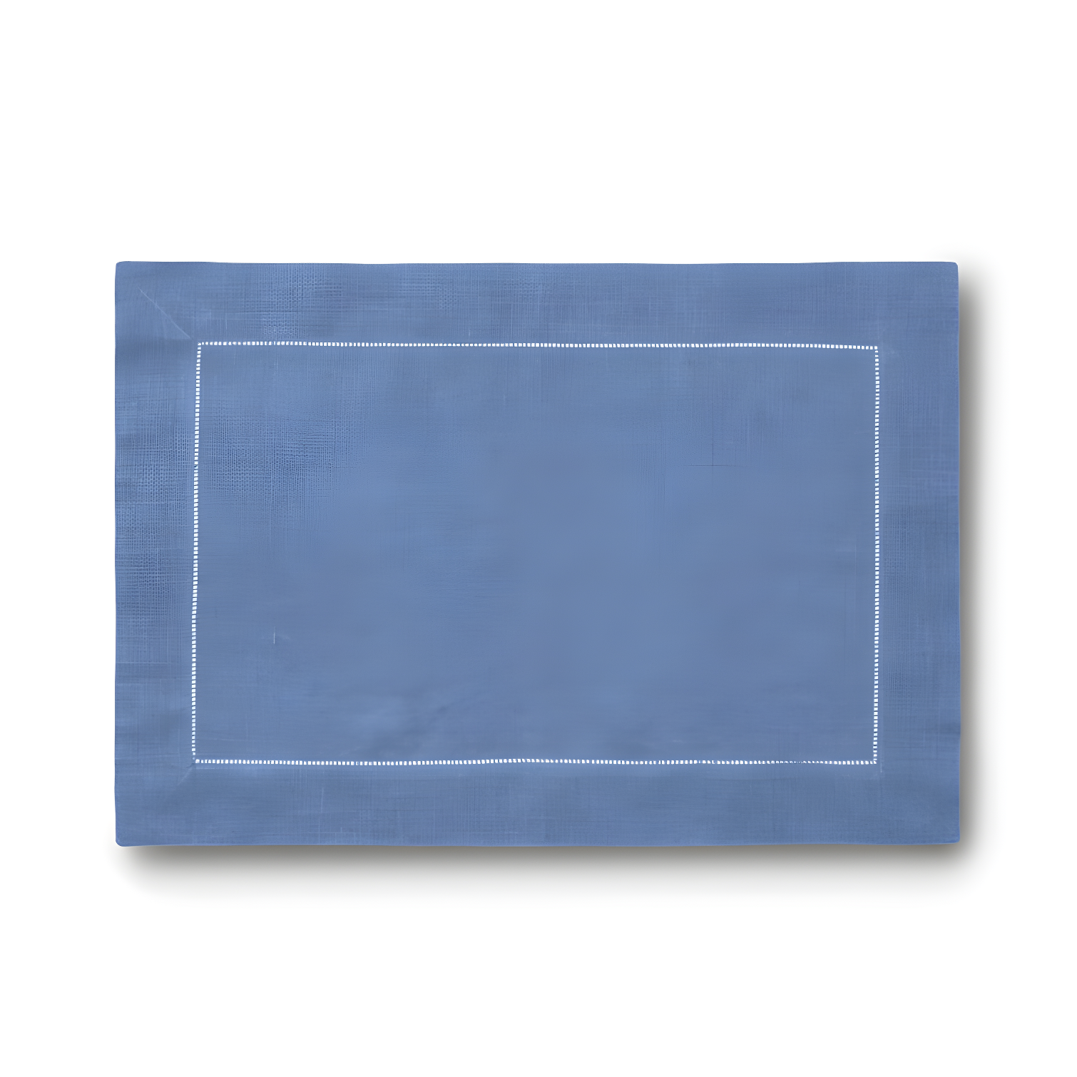 Cadet Blue 20" Linen Placemat Set with Hemstitch