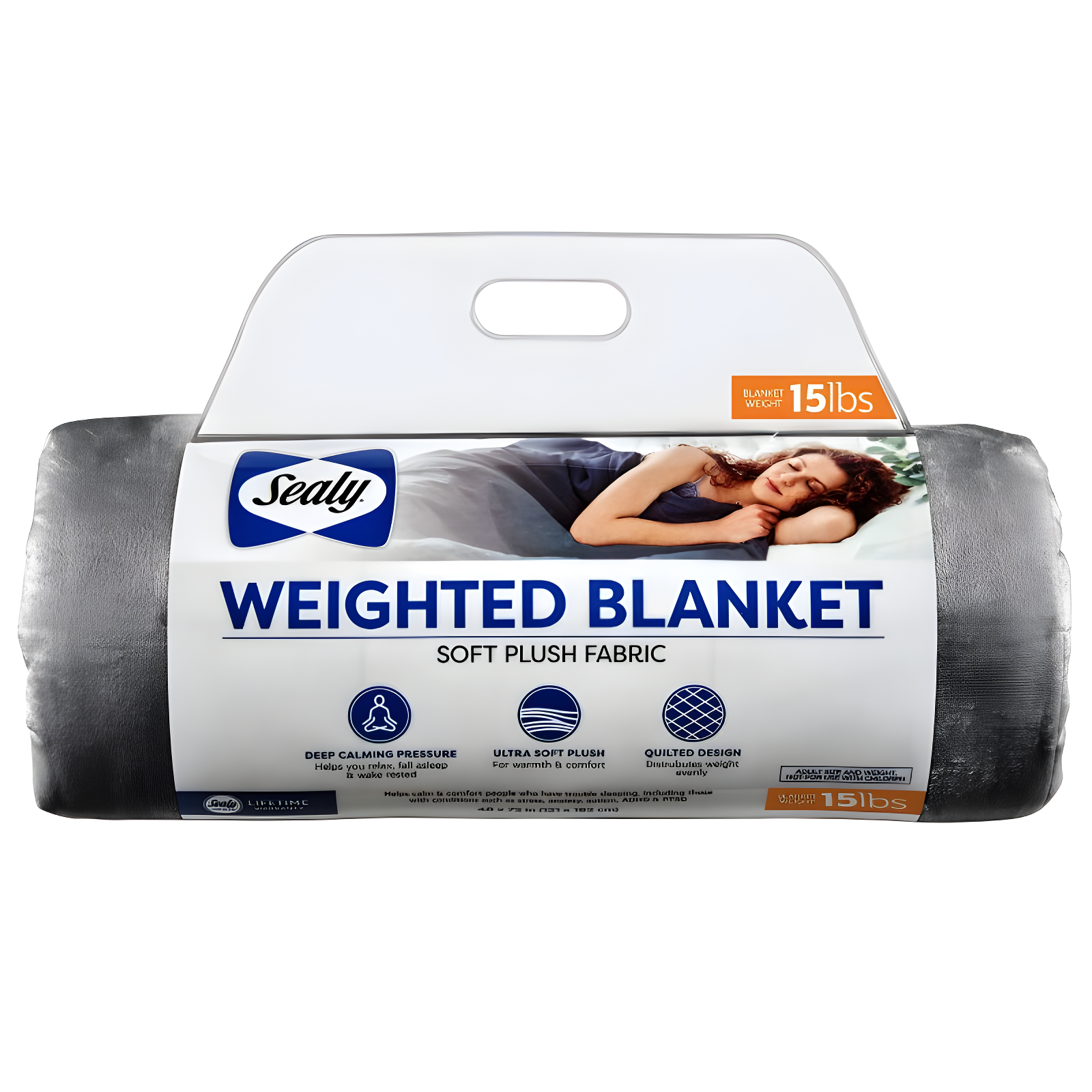 Sealy 15lb Gray Soft Plush Weighted Blanket