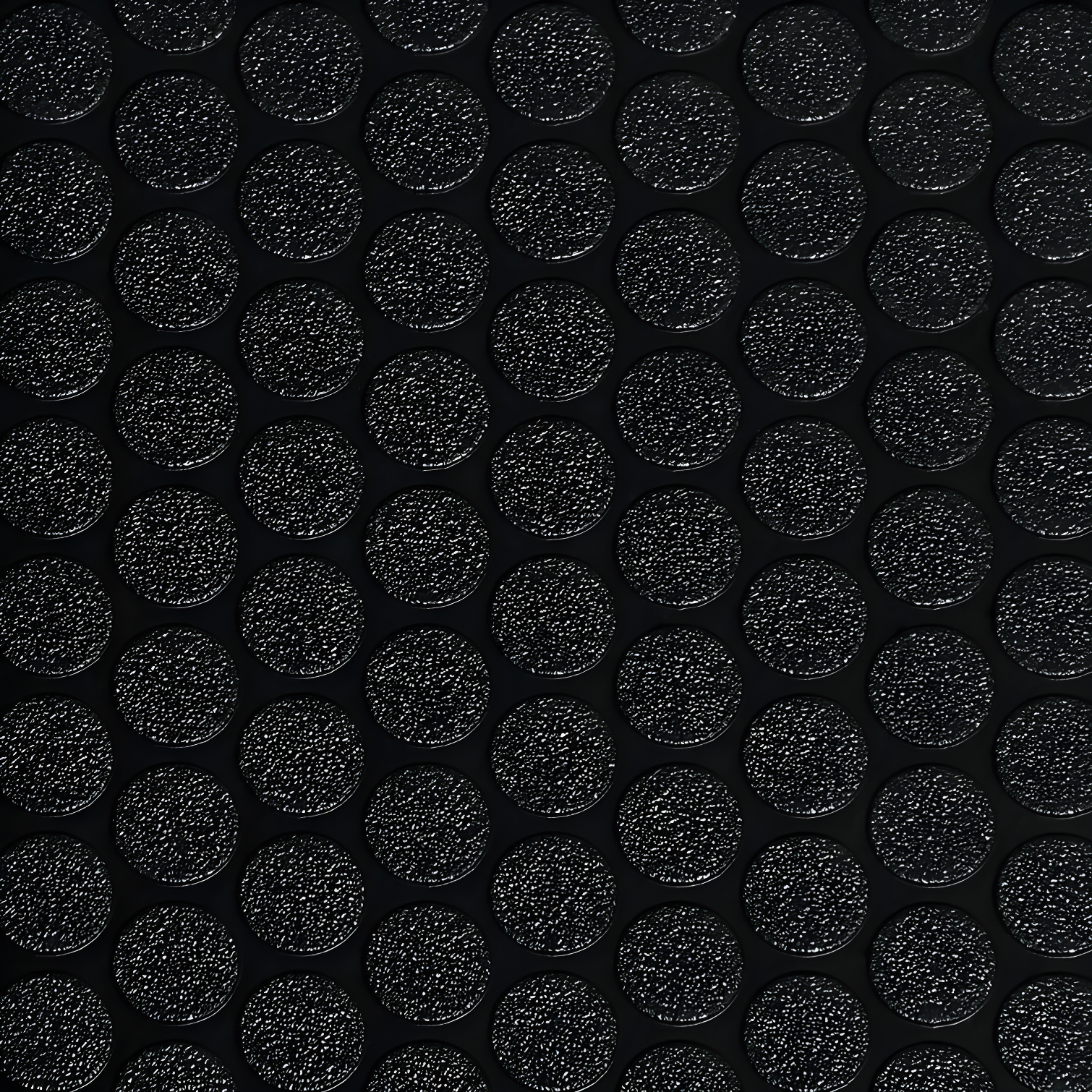 Midnight Black Small Coin Pattern Vinyl Garage Flooring Mat