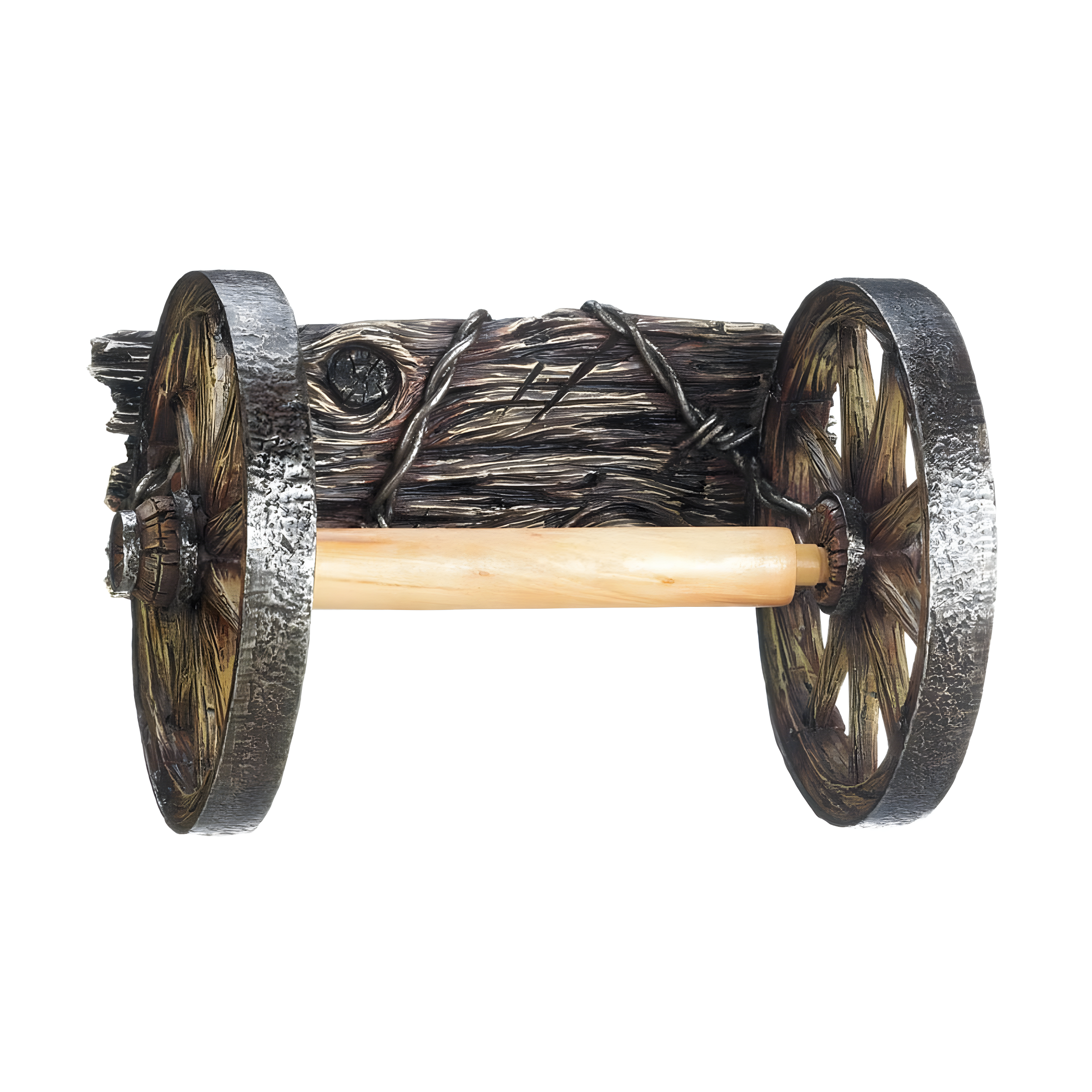 Rustic Wagon Wheel Fir Wood Toilet Paper Holder