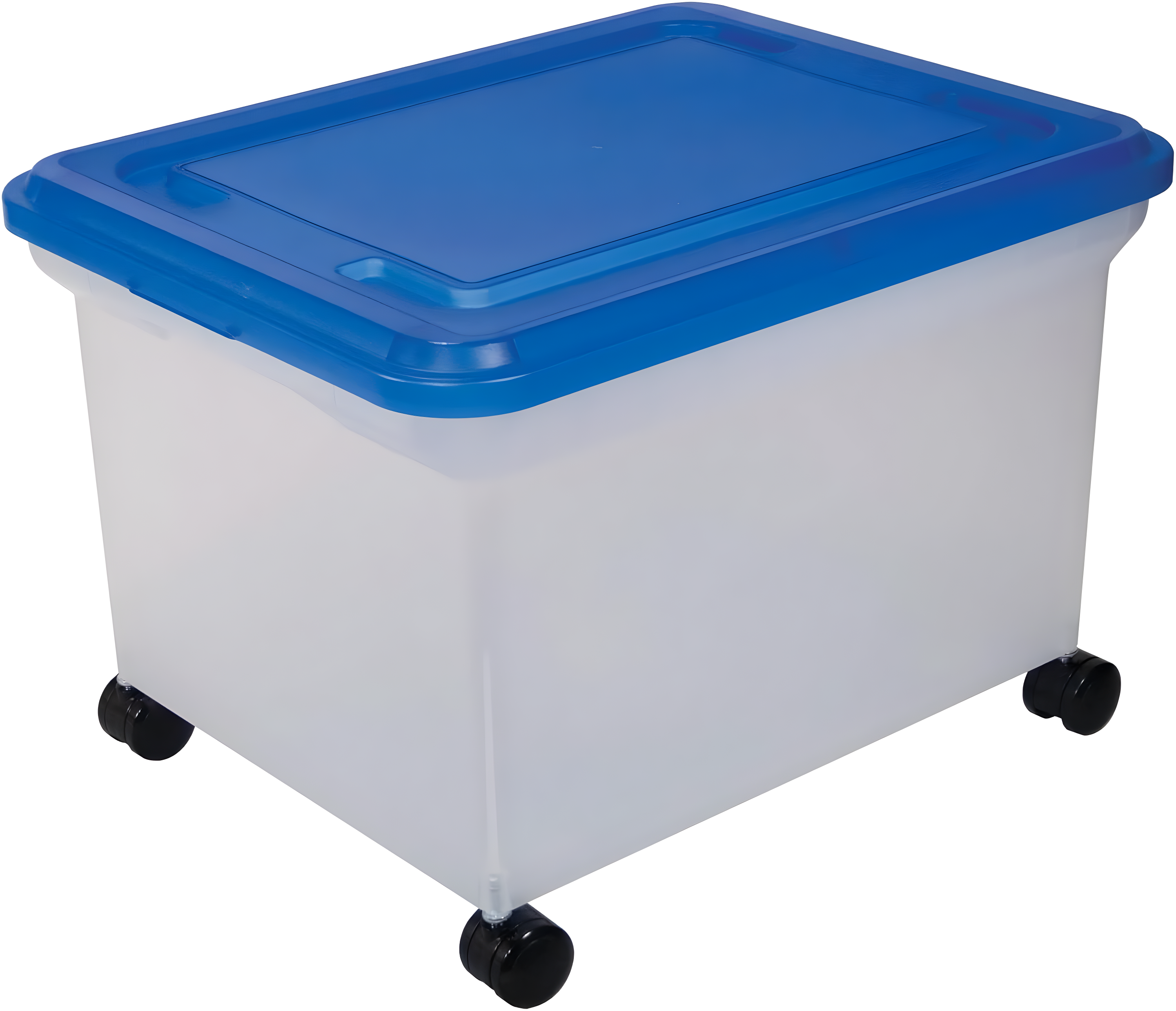 Blue and Clear Wheeled Portable File Storage Box