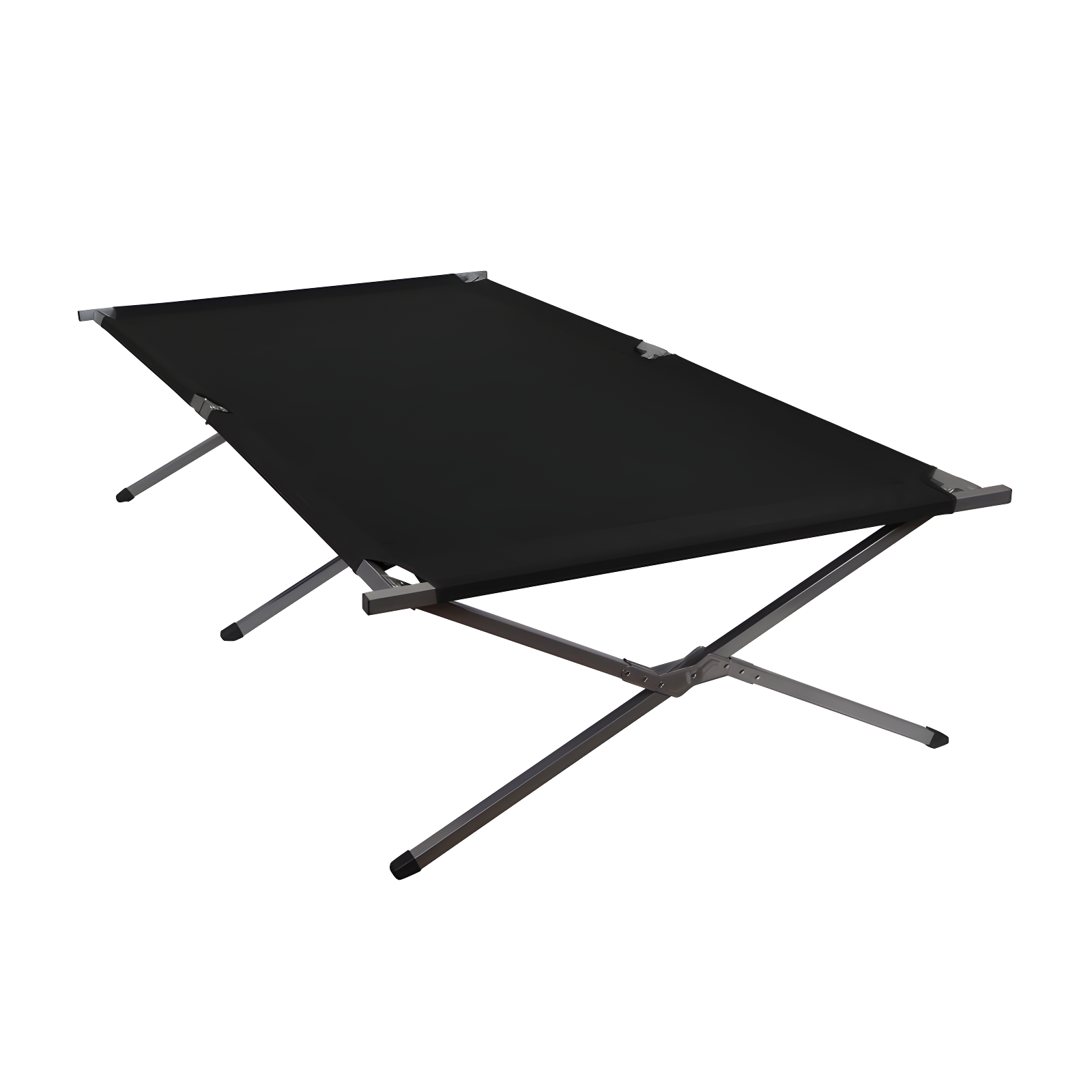 Black Heavy-Duty Steel Frame Folding Camping Cot