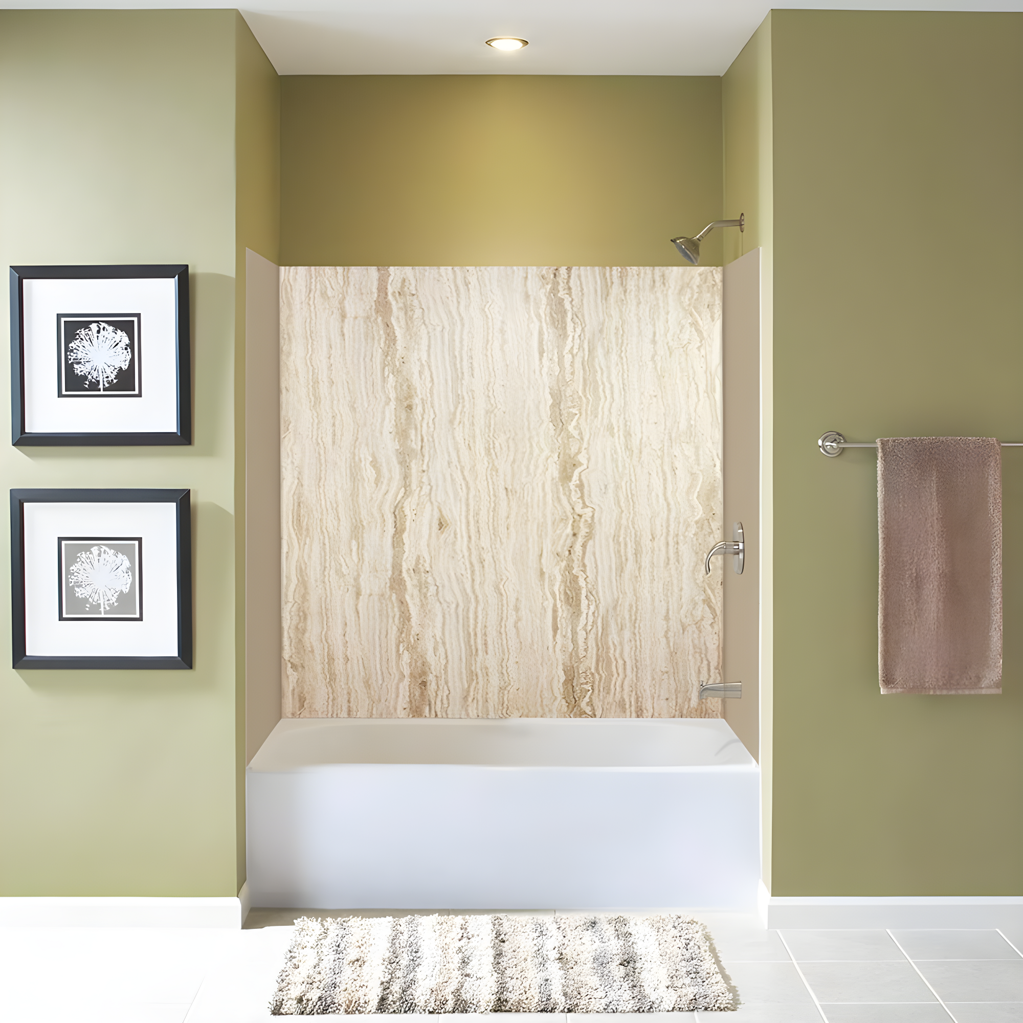 Sorento Beige Composite 3-Panel Shower Wall Kit 60" x 72"