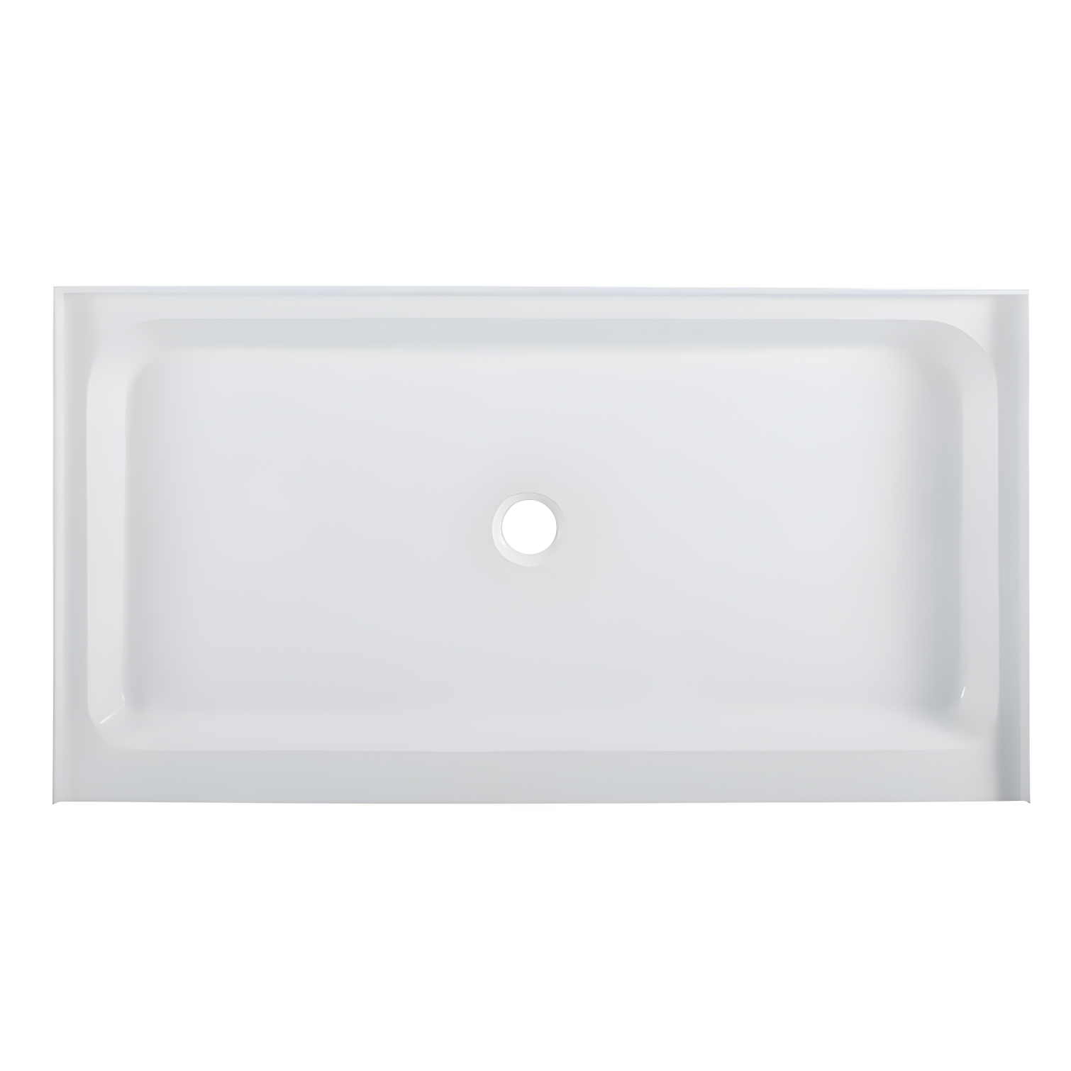 Voltaire 60" x 34" White Acrylic Single-Threshold Shower Base