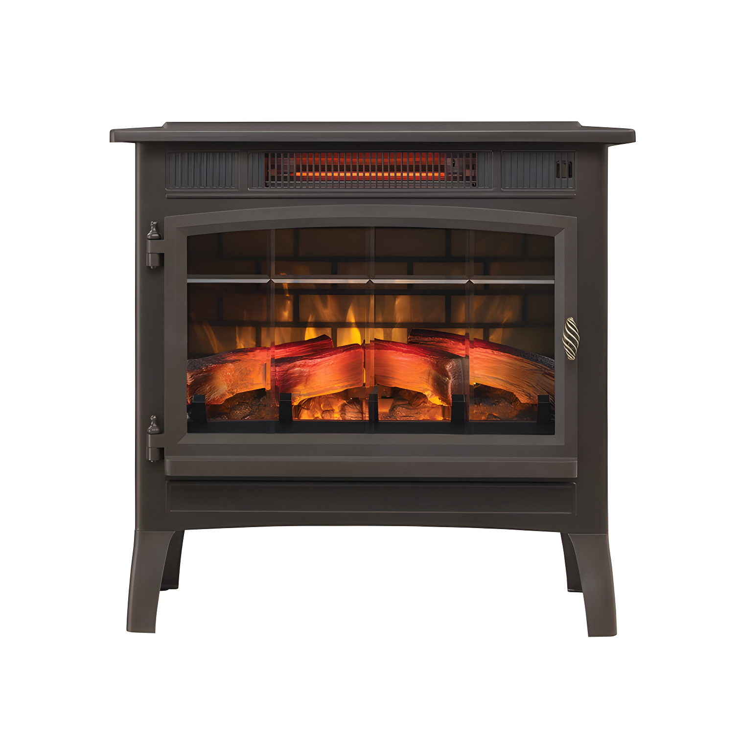 Bronze 3D Infrared Electric Freestanding Fireplace Stove