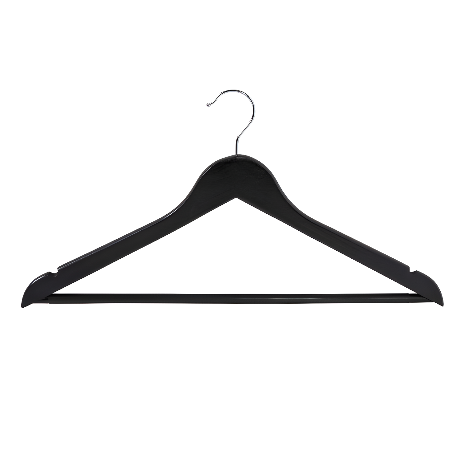 Black Wood Non-Slip Swivel Hook Suit Hangers, 24-Pack