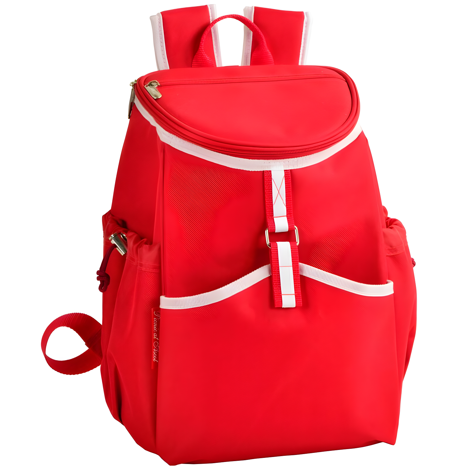 Red Insulated Polycanvas Cooler Backpack with PEVA Liner