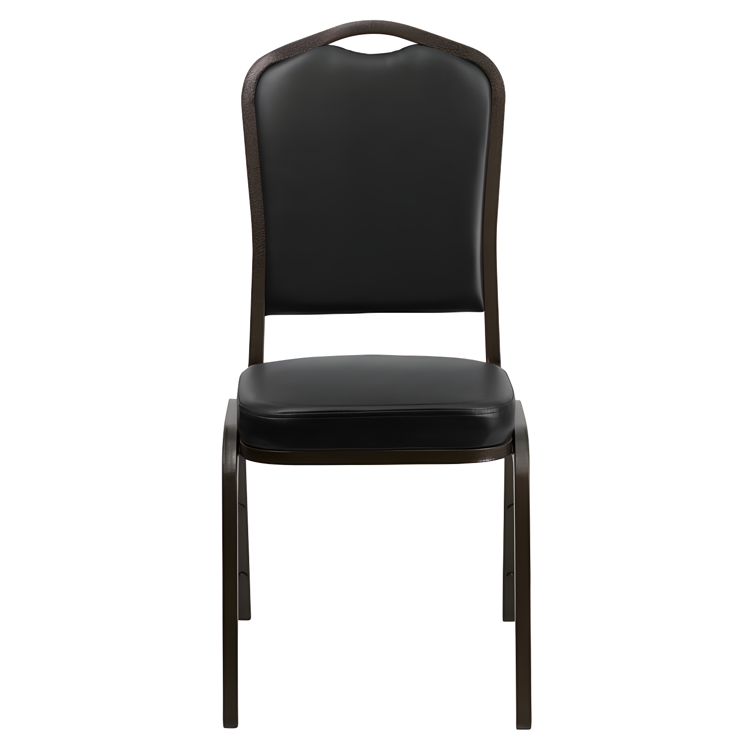 Elegant Gold Vein Frame Stacking Banquet Chair in Black Vinyl