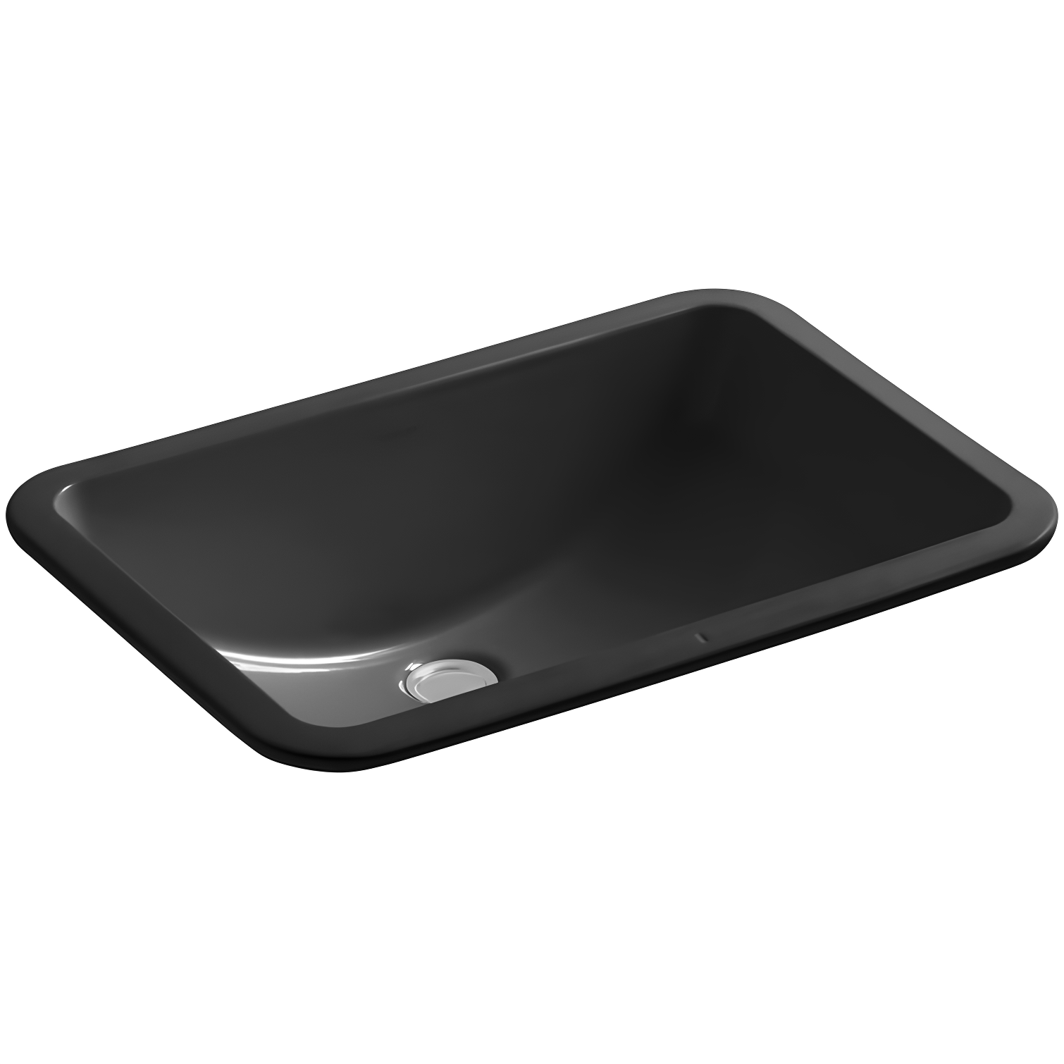 Black Ceramic Rectangular Undermount Bathroom Sink