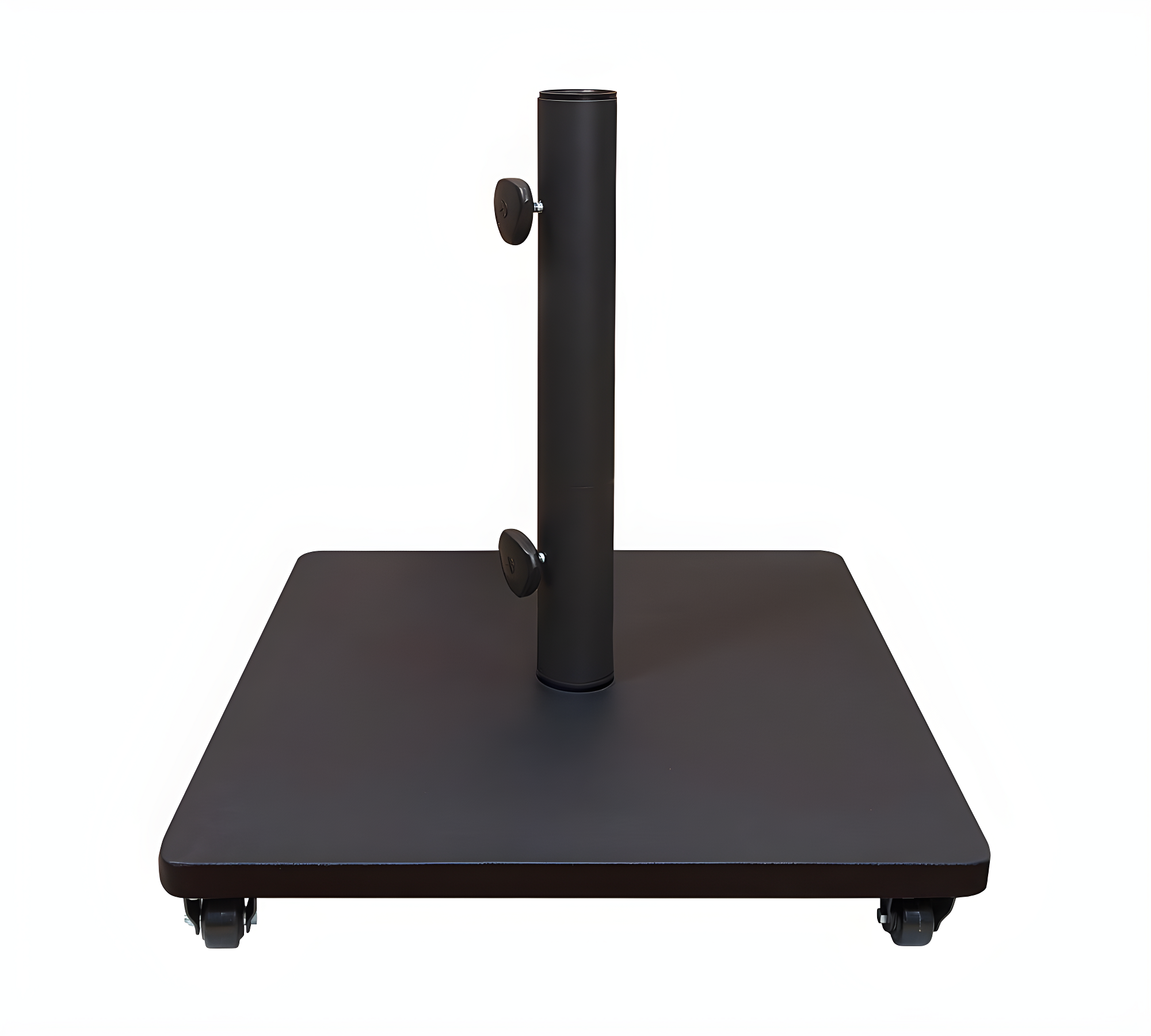 Black Steel Umbrella Base with Locking Casters