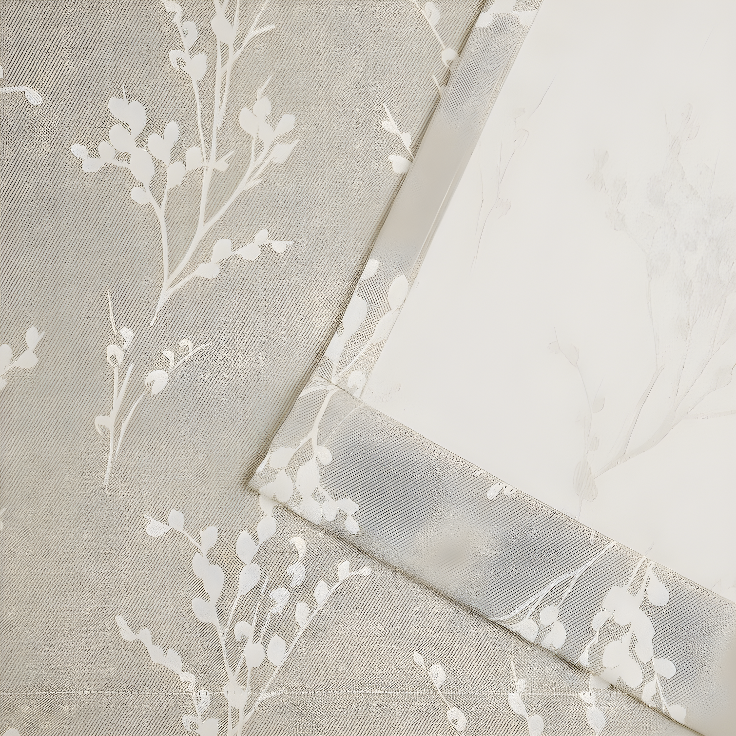 Nicole Miller Turion Floral Room Darkening Linen Curtain Panels