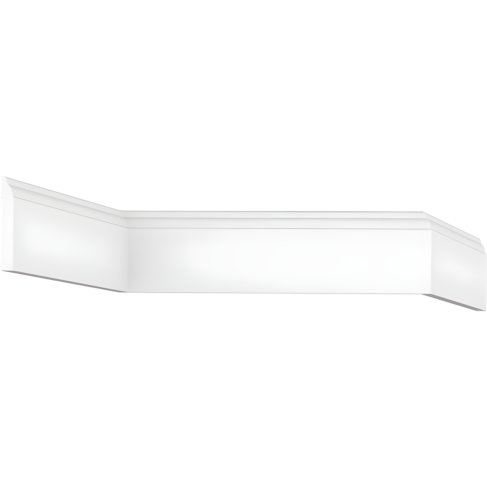 White PVC Water-Resistant Baseboard Moulding, 96" Length