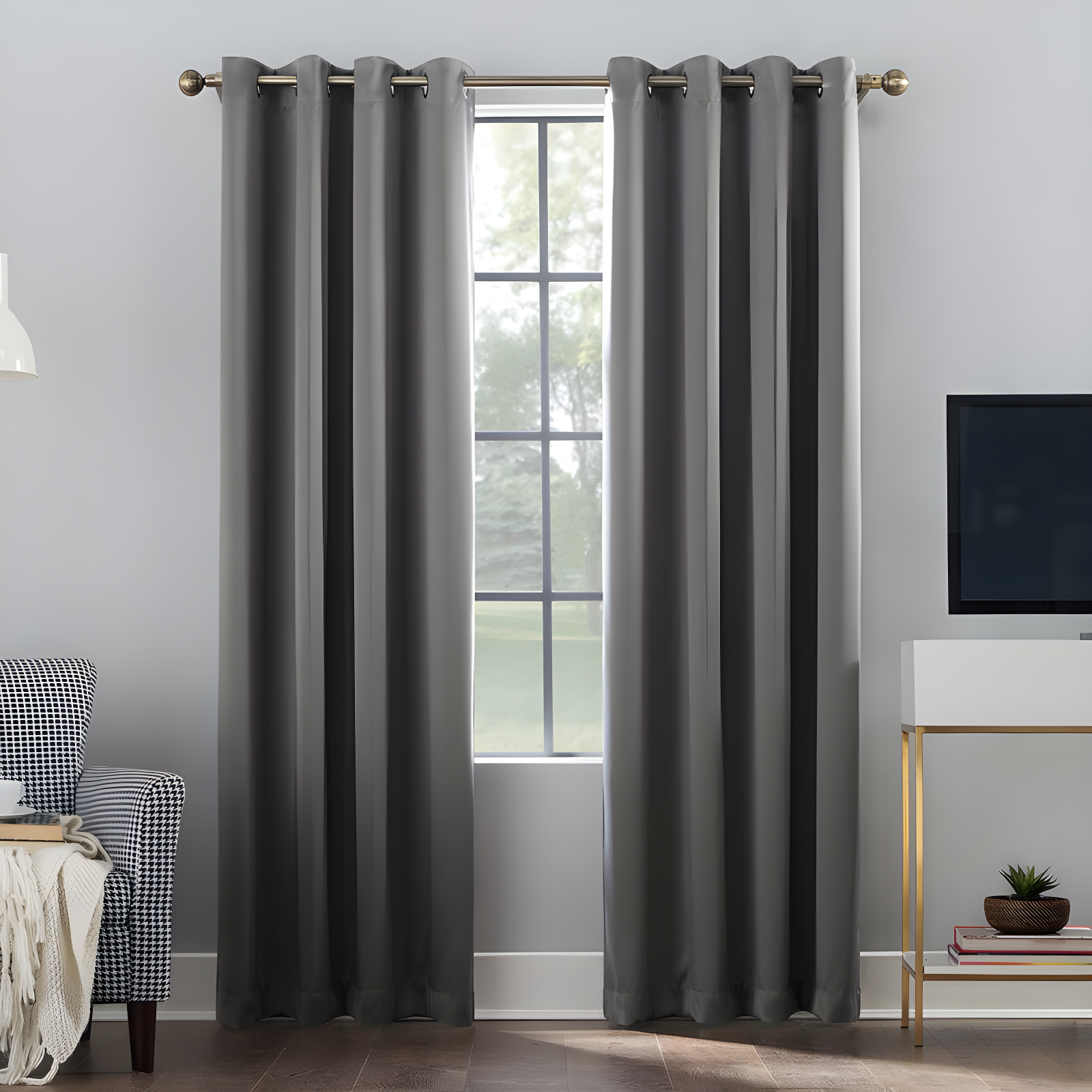 Oslo Gray 52" x 95" Blackout Grommet Curtain Panel