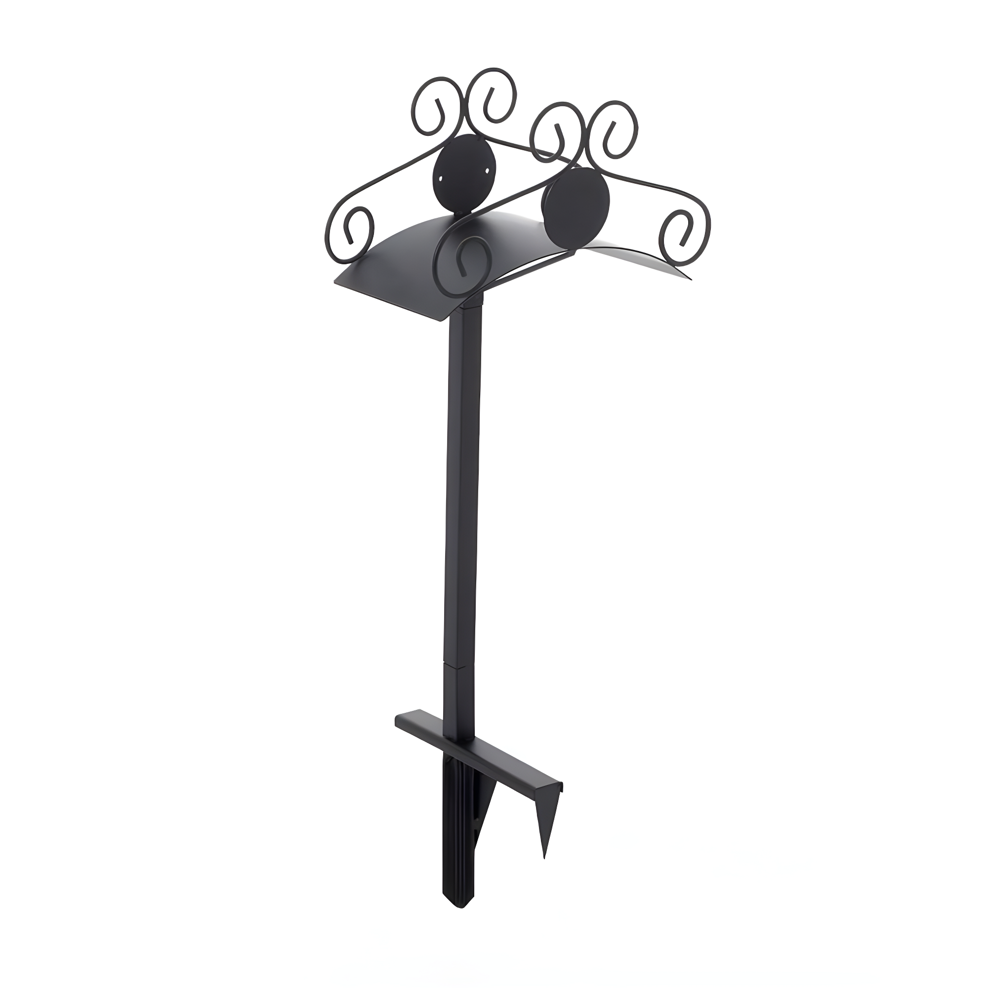 Black Steel Decorative Garden Hose Holder Stand