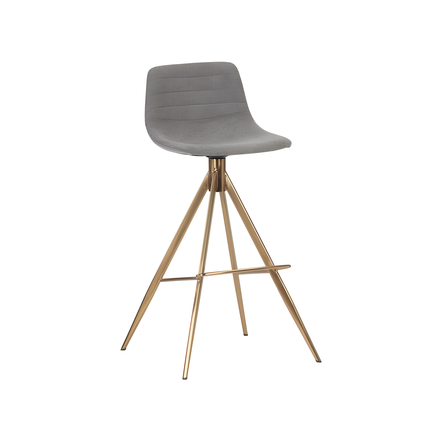 Belfast Koala Grey 30" Swivel Bar Stool with Gold Legs