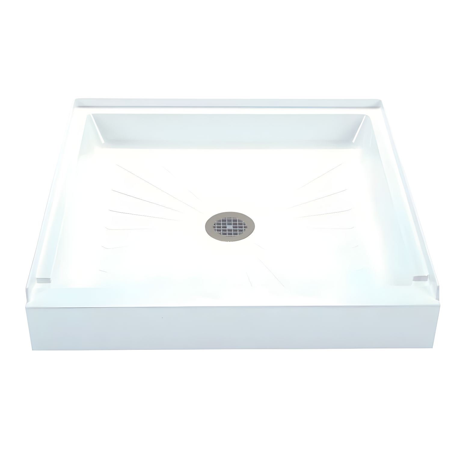 Mustee 32'' x 32'' White Fiberglass Square Shower Base