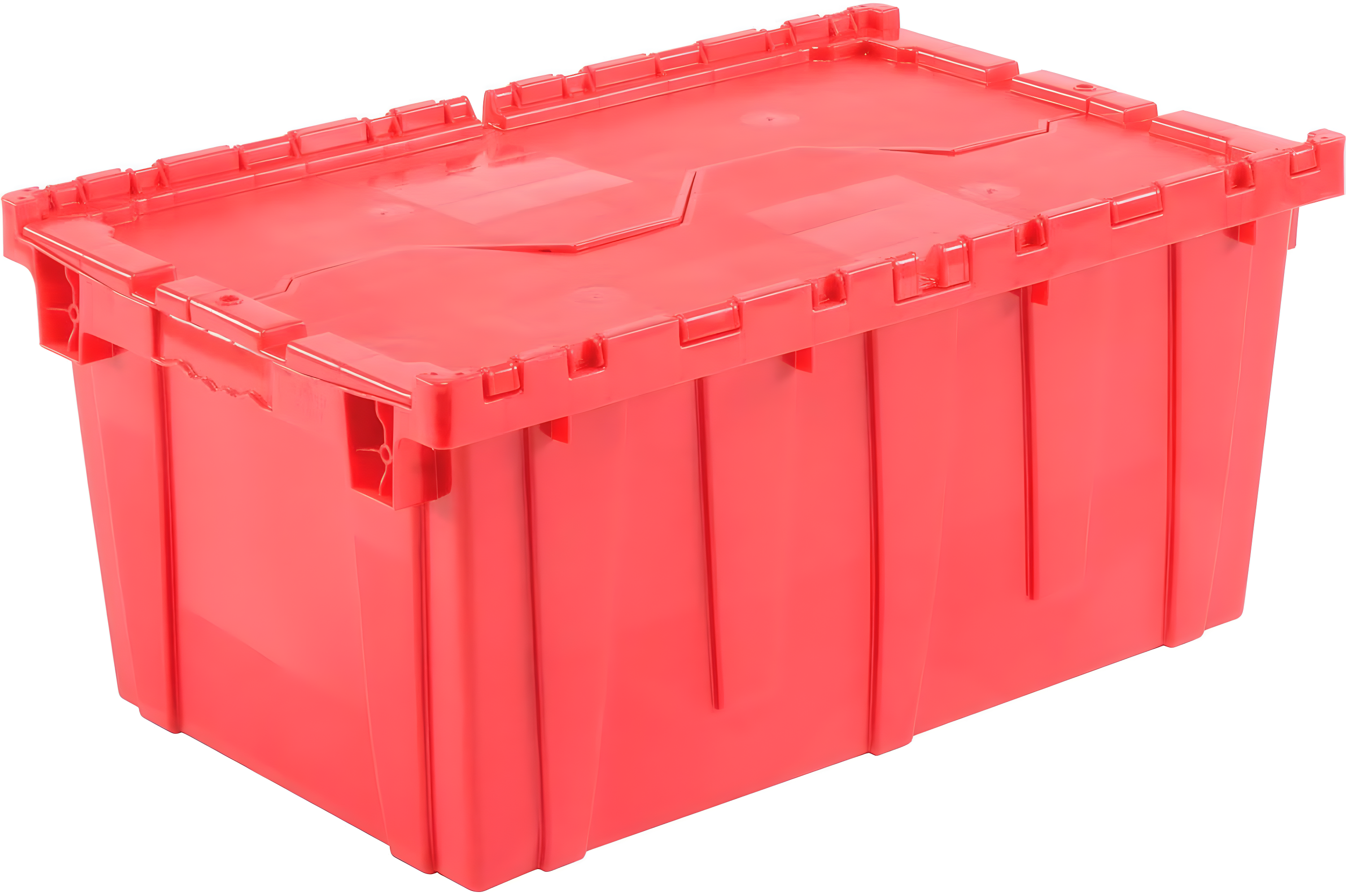 Red Plastic Hinged Lid Storage Container 27-3/16"