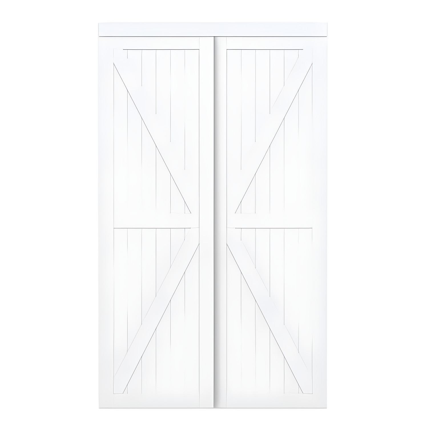 Pure White 60'' x 80'' K-Frame Sliding Barn Door