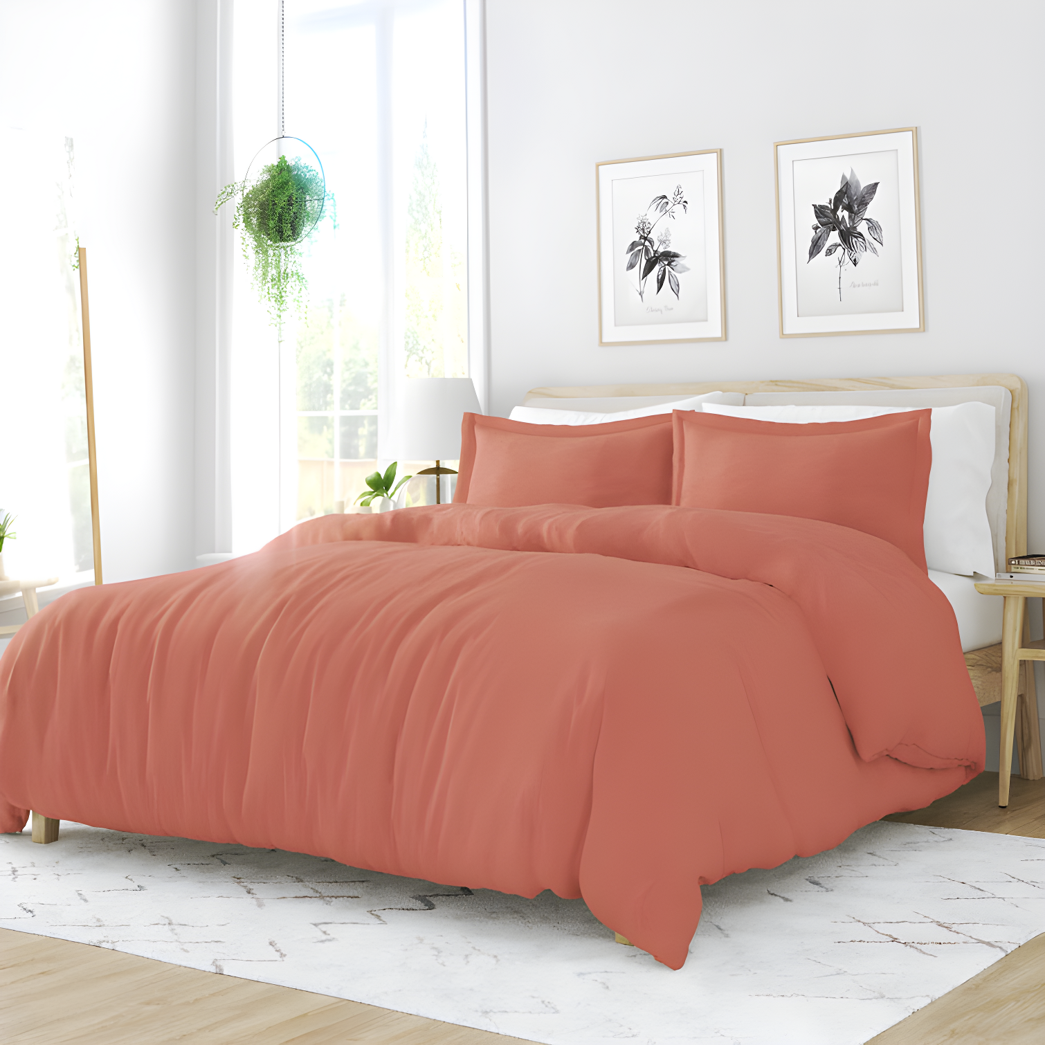 Clay Microfiber Full/Queen Duvet Cover Set with Shams