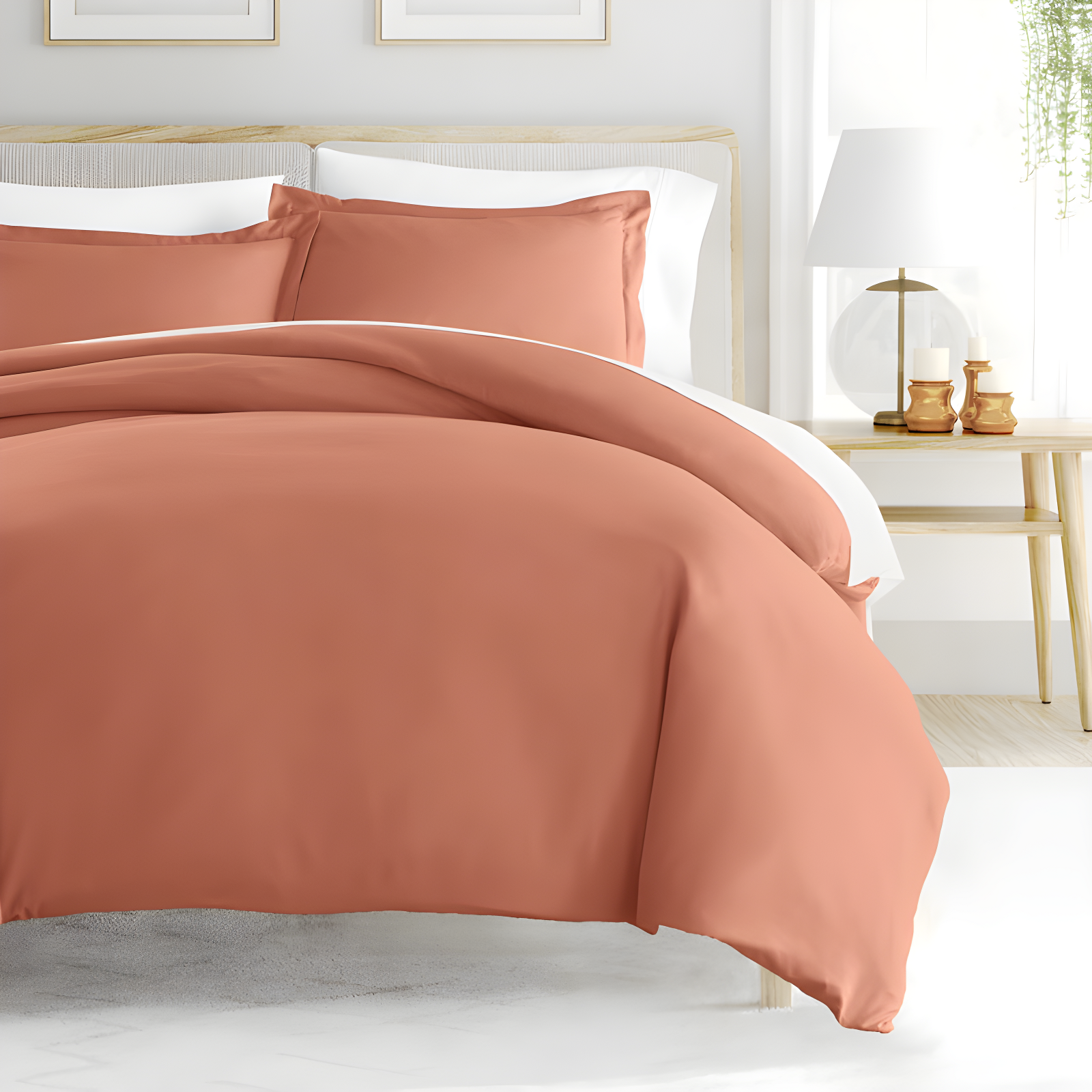 Clay Microfiber Full/Queen Duvet Cover Set with Shams