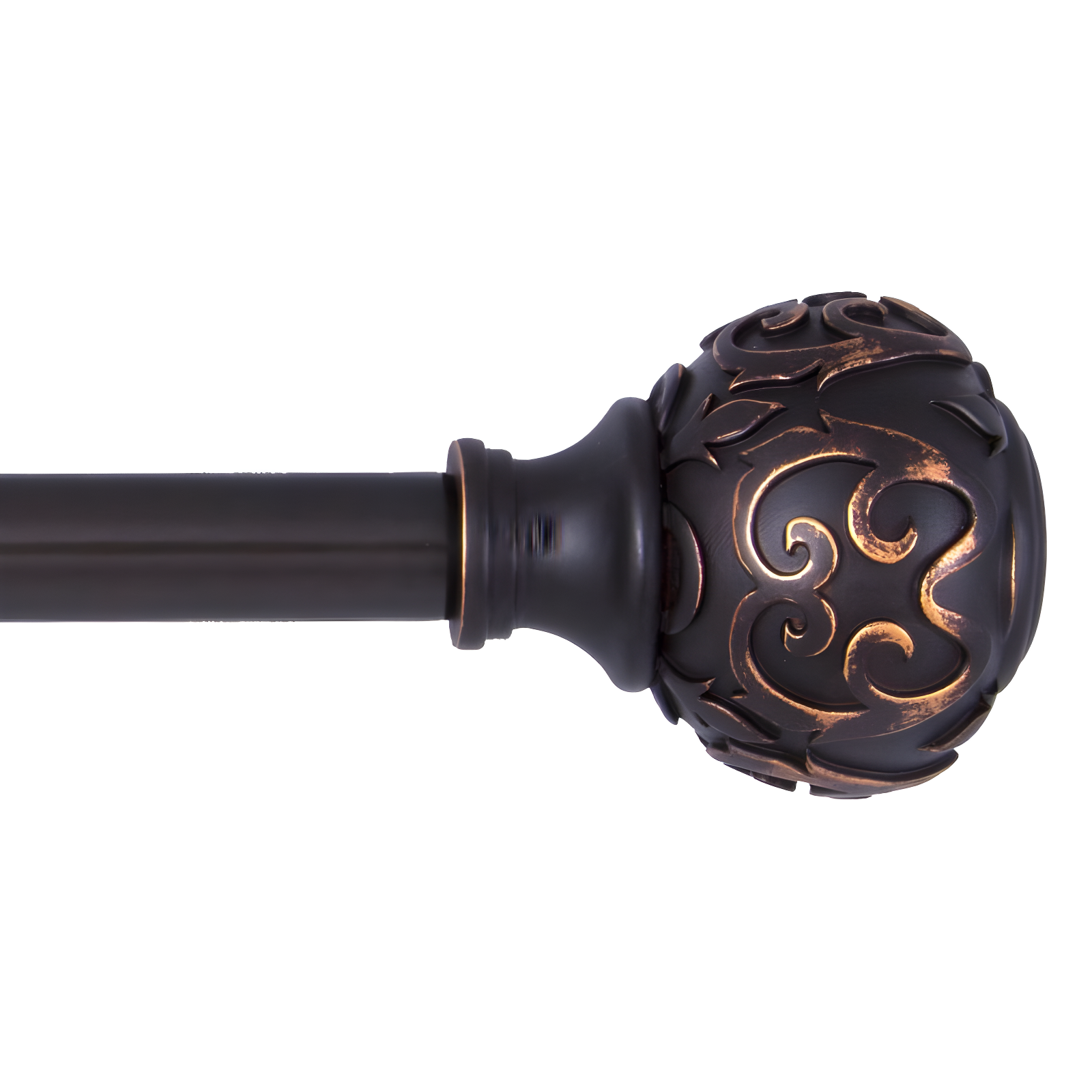 Oil Rubbed Bronze Decorative Curtain Rod with Scroll Finials