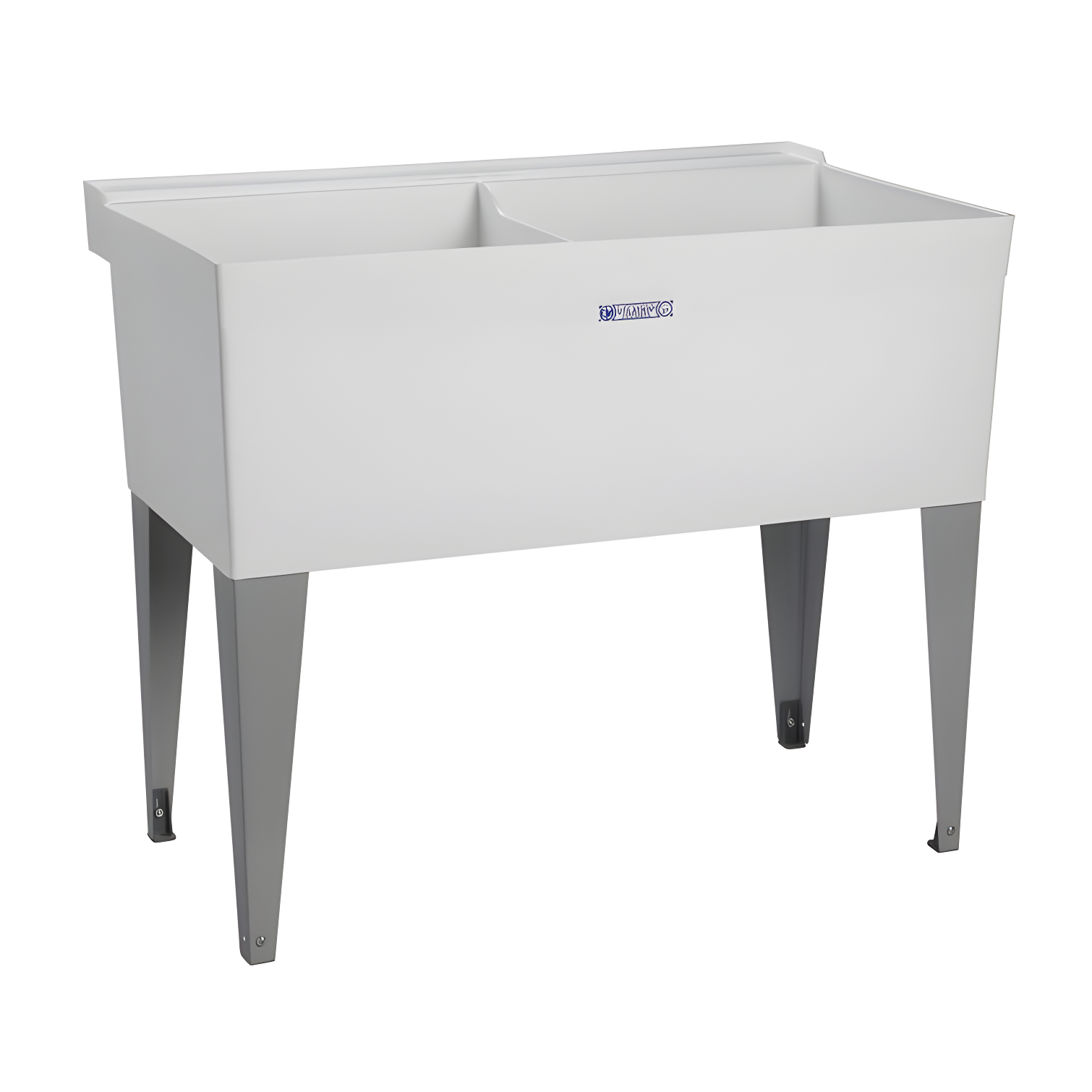 Utilatwin 40" White Double Bowl Freestanding Laundry Sink